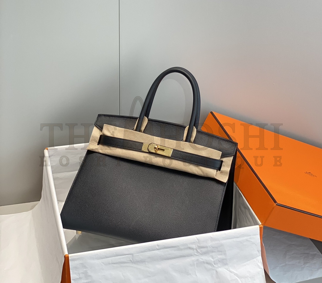 H**me5 Birkin Bag 30cm Epsom Leather Black Gold Hardware Master Quality