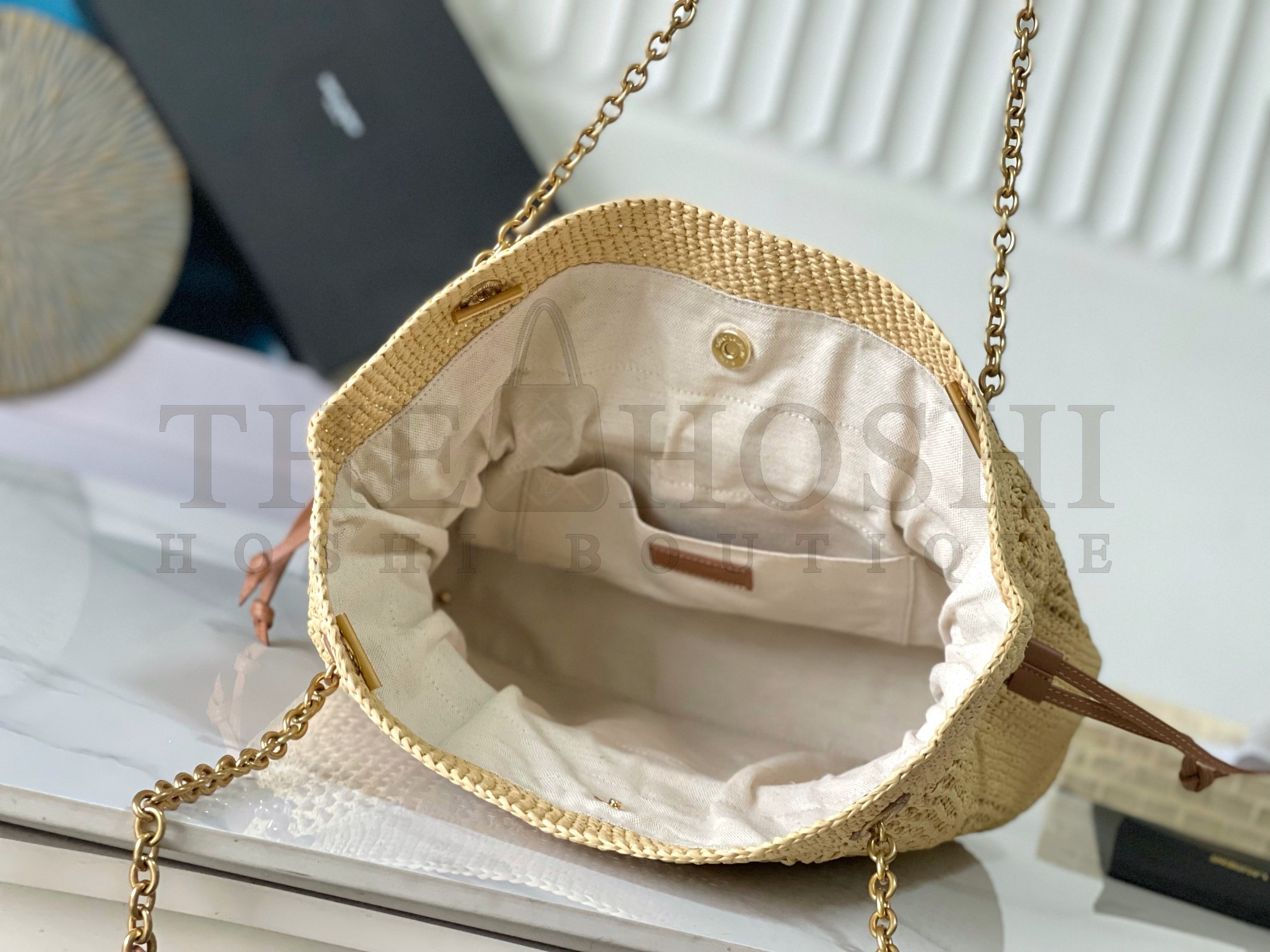 Sa1nt Lau*nt Y51 Jamie Tote Bag Raffia Woven 35x35x10cm 809824 Master Quality