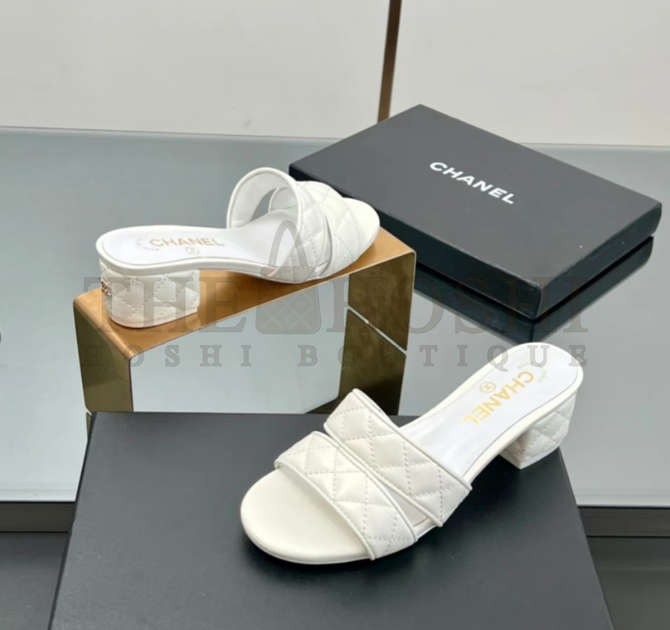 Ch**el 25S Lambskin Round - Toe Block - Heel Mule Sandals 5cm Heel Master Quality