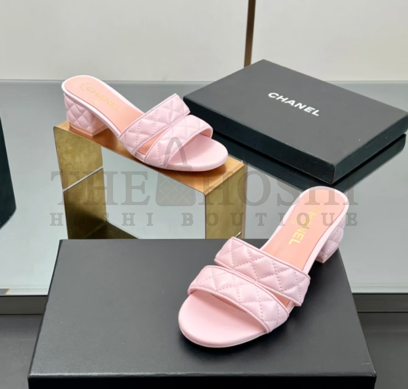 Ch**el 25S Lambskin Round - Toe Block - Heel Mule Sandals 5cm Heel Master Quality