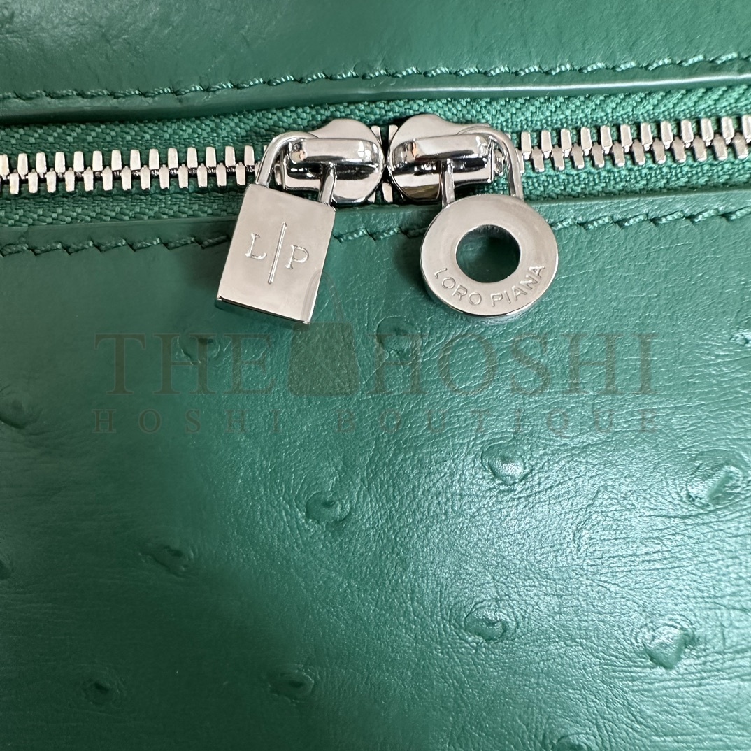 L0r0 P1ana LP L19 Extra Pocket Ostrich Leather Clutch Crossbody Bag 19x6.5x11cm Master Quality