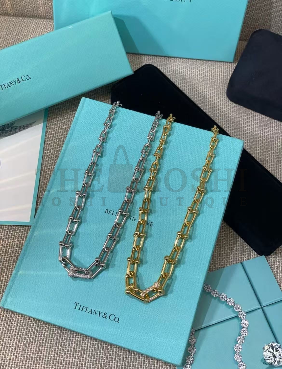 T*f*ny HardWear Chain Link Necklace with D1am0nds Women Gold Master Quality