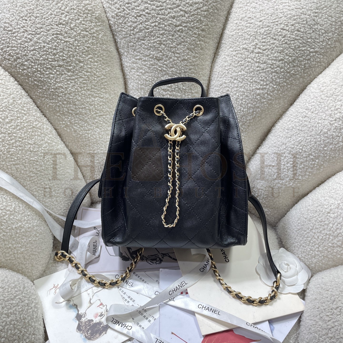 Ch**el 25B Drawstring Backpack – Lambskin Quilted Leather Double Shoulder Bag Size 23*14*23cm Master Quality