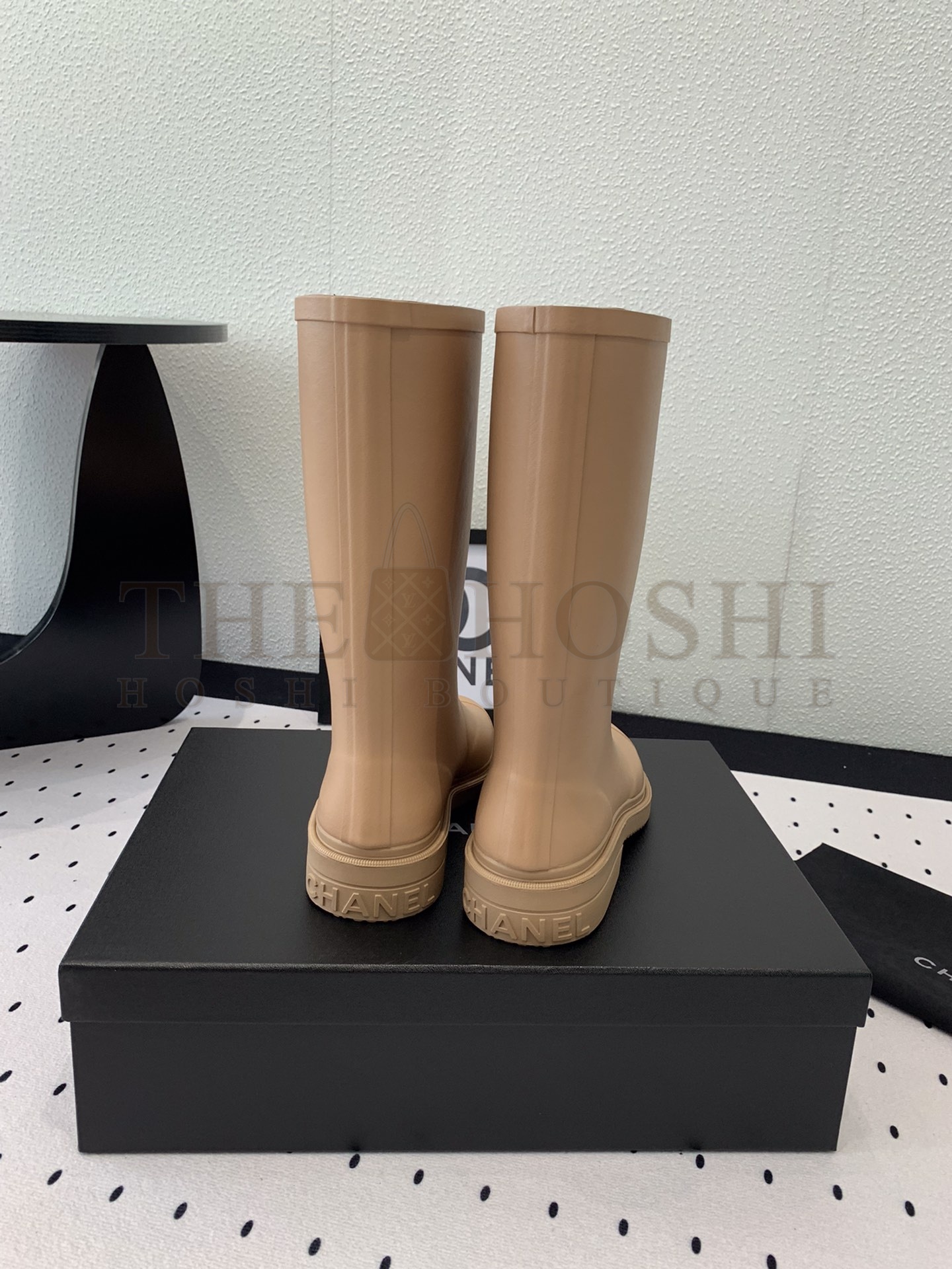 Ch**el Women CC High Boots Caoutchouc Leather Master Quality