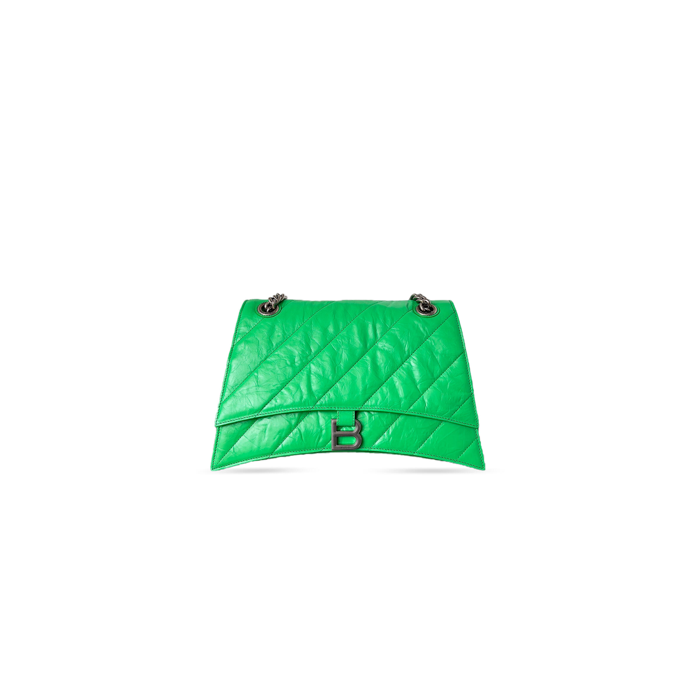 Ba1en*iaga WOMEN'S CRUSH CHAIN BAG IN MEDIUM GREEN 716393217J09001 (31*19.8*6.9cm) Master Quality