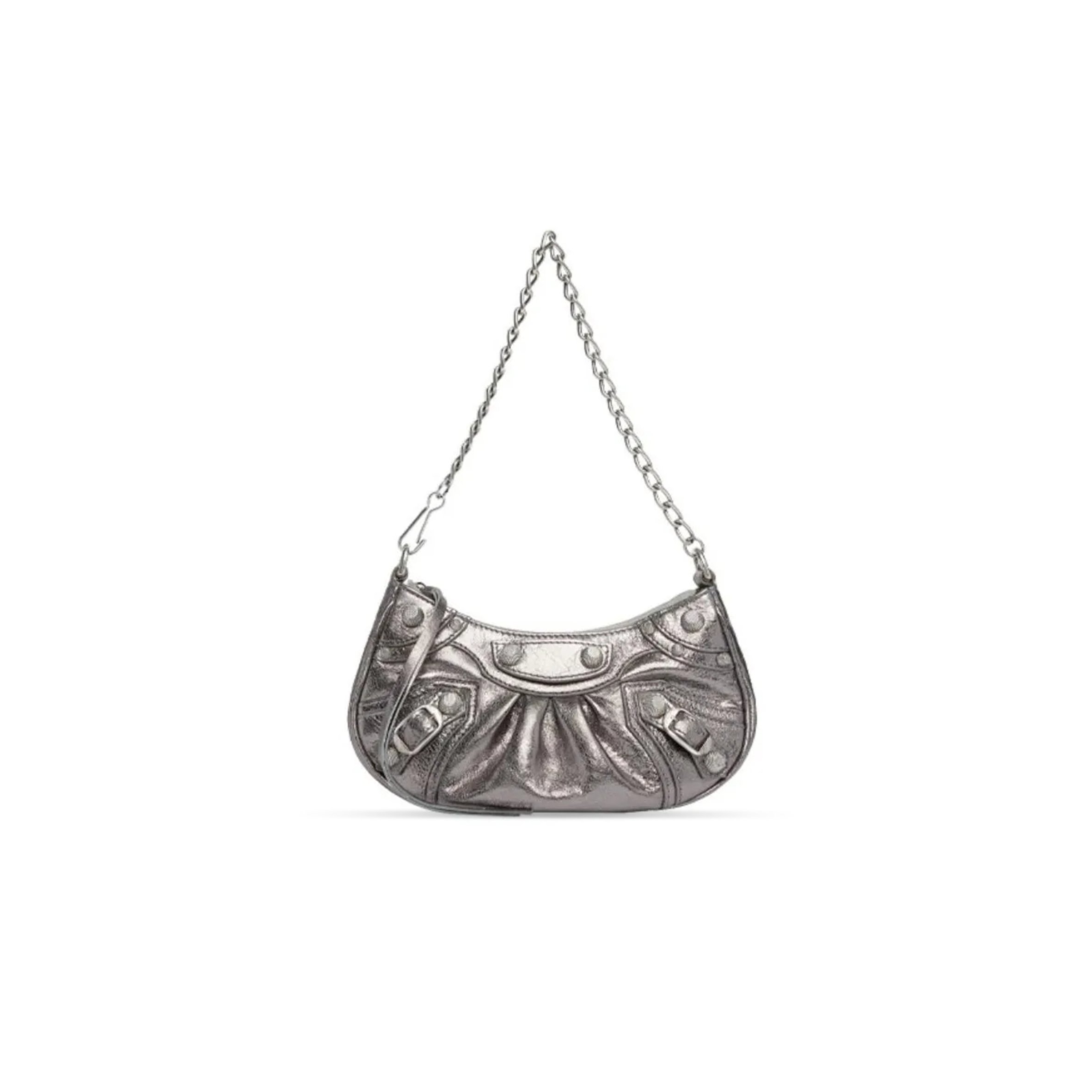 Ba1en*iaga WOMEN'S LE CAGOLE CHAIN BAG MINI IN SILVER GREY 6958140GT3Y8103 (20.8*13*4.3cm) Master Quality