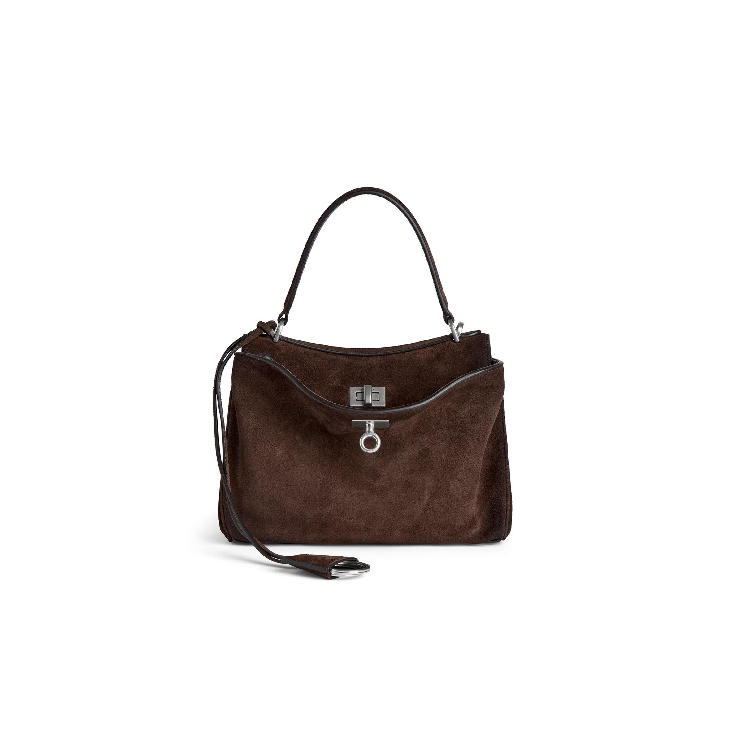 Ba1en*iaga WOMEN'S RODEO HANDBAG MINI IN ESPRESSO 8437122AB4G2308 (23*17*10cm) Master Quality