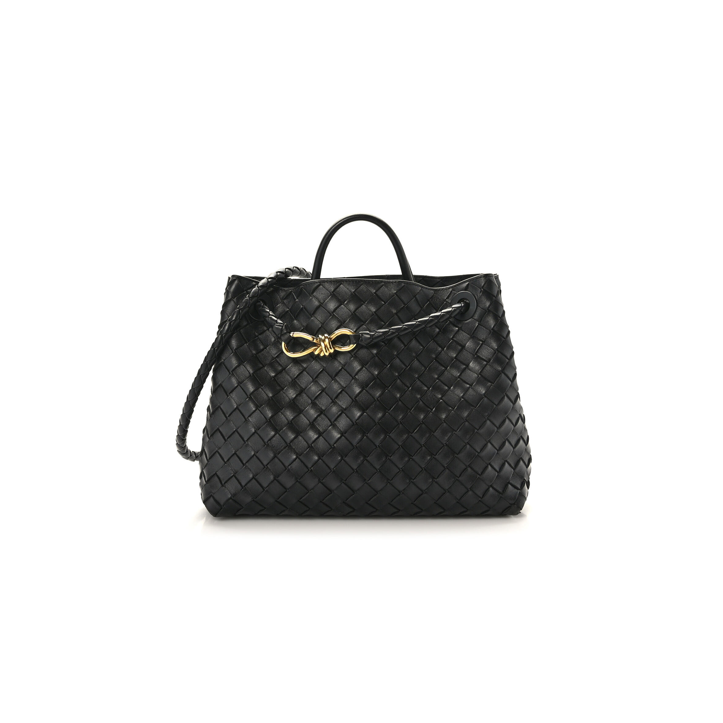 B0tt*ga Ven*ta NAPPA INTRECCIATO MEDIUM ANDIAMO SHOULDER BAG BLACK (32*25*11cm) Master Quality