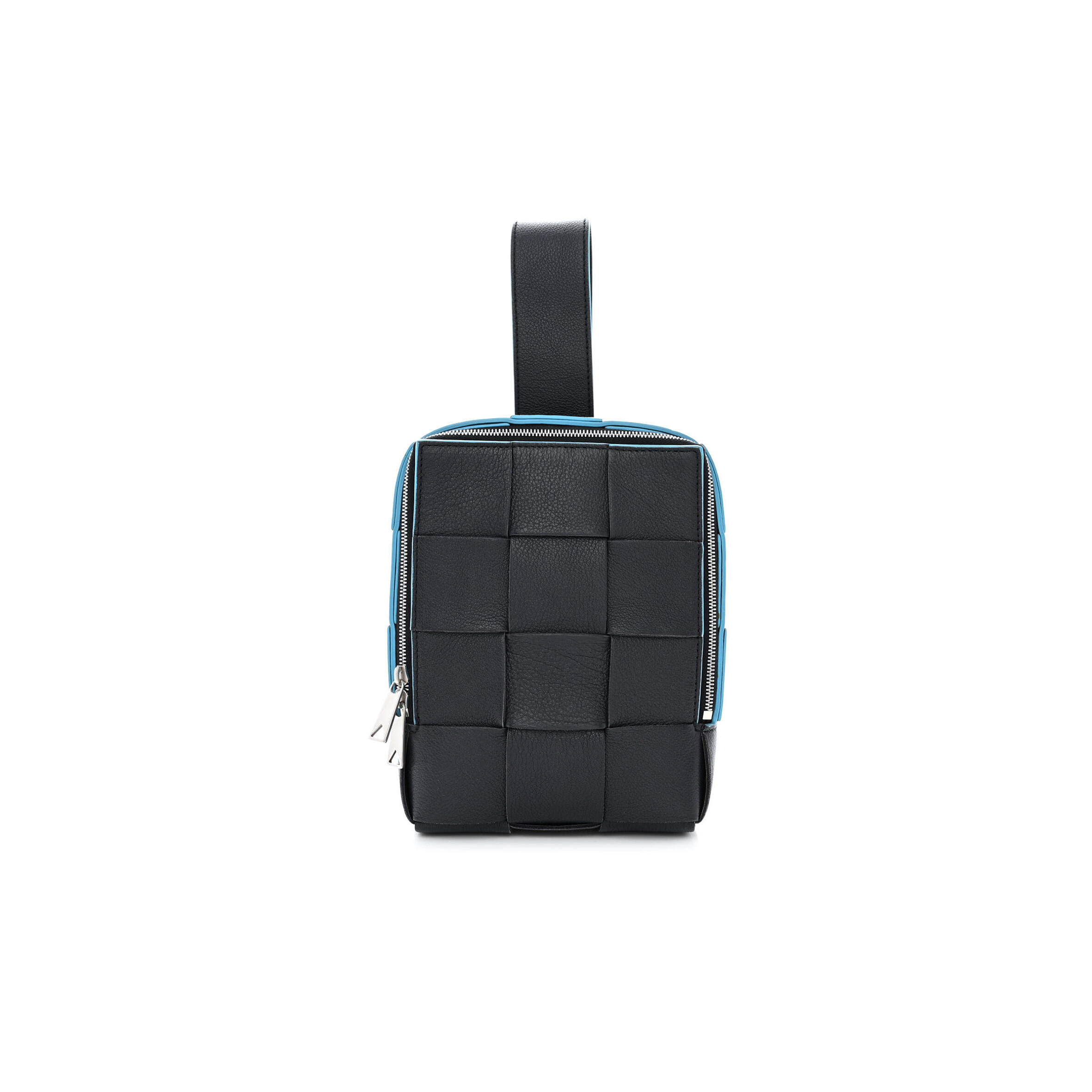 B0tt*ga Ven*ta GRAINED CALFSKIN INTRECCIO MINI CASSETTE SLING BAG DEEP BLUE POOL (20*15*5cm) Master Quality