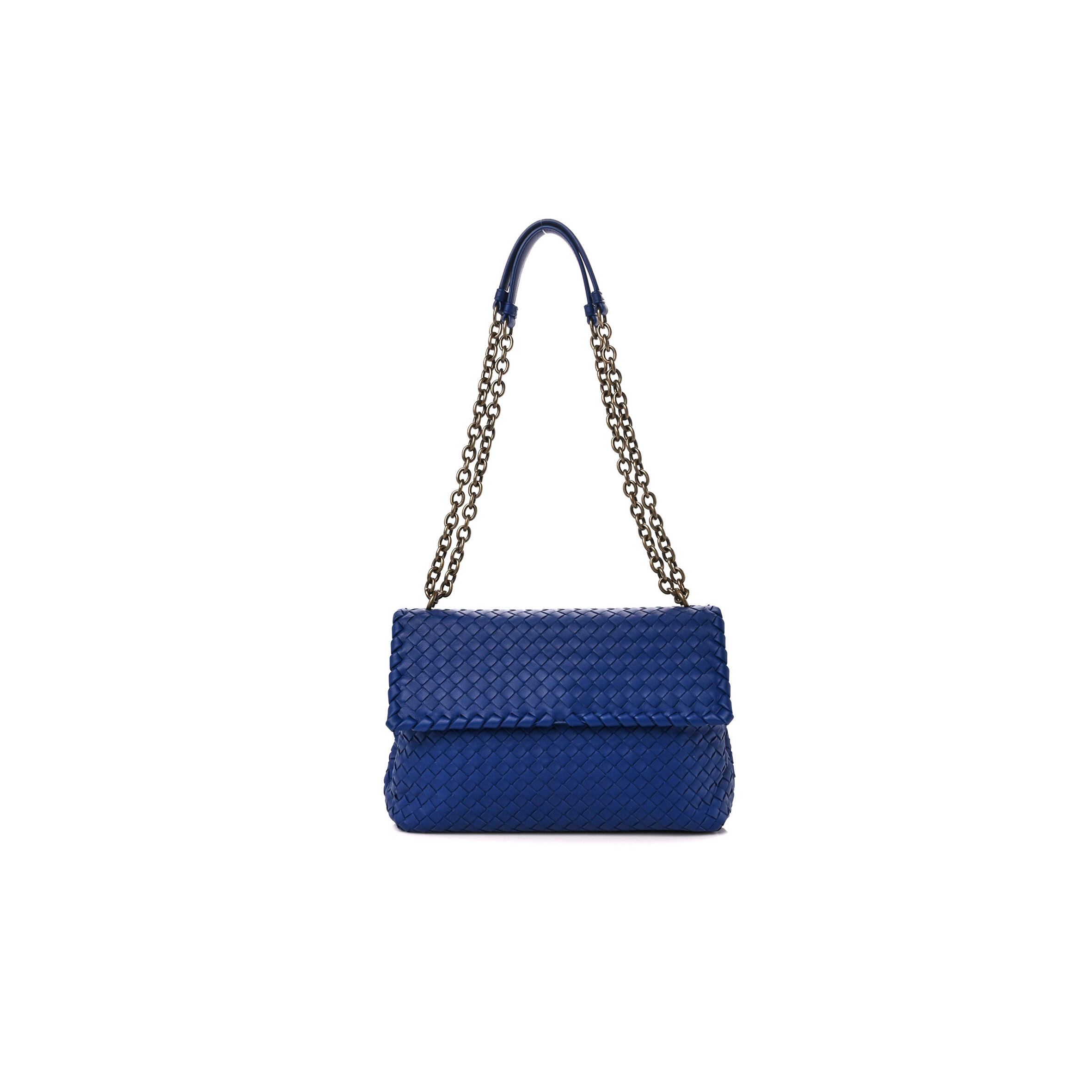 B0tt*ga Ven*ta NAPPA INTRECCIATO OLIMPIA SHOULDER BAG COBALT (28*20*10cm) Master Quality