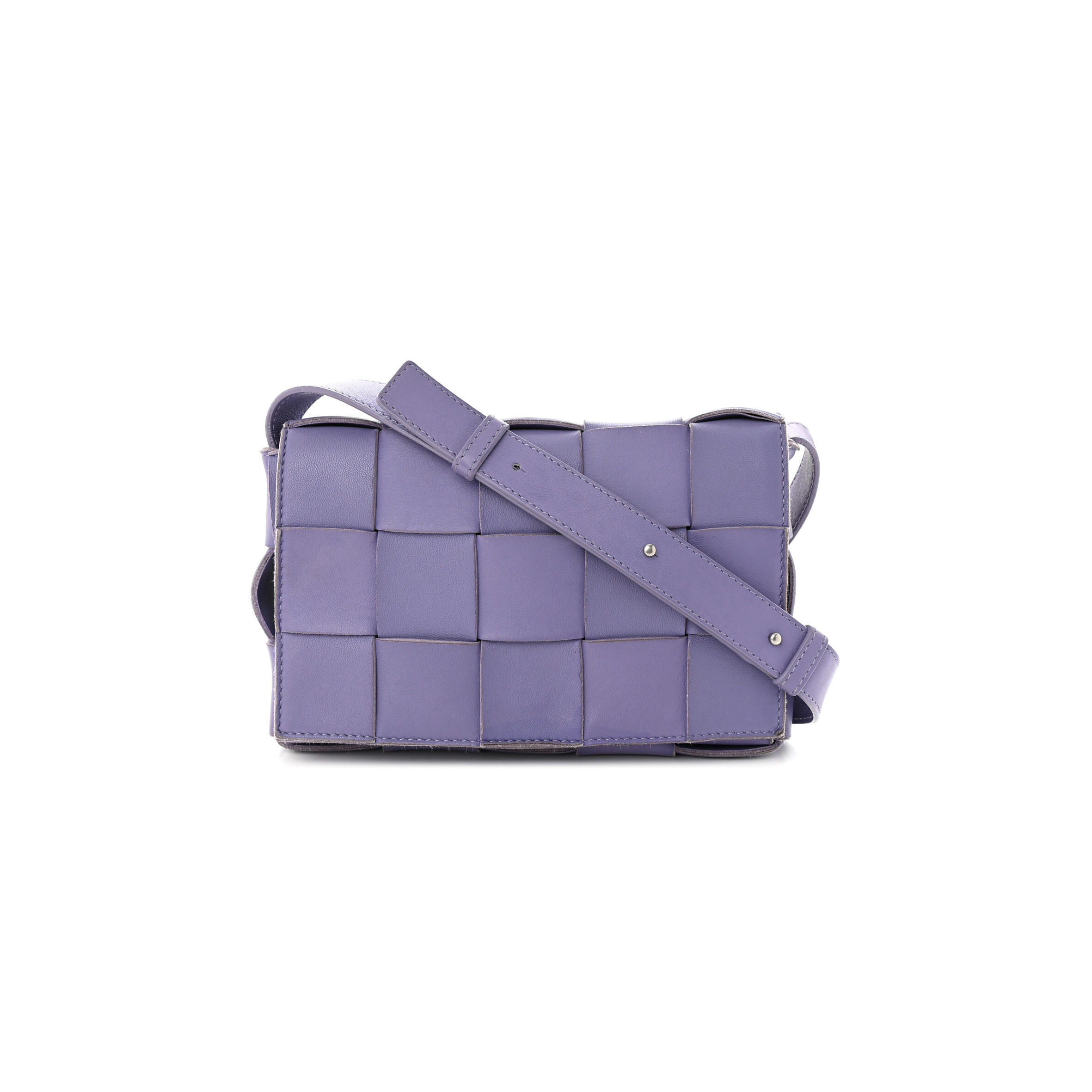 B0tt*ga Ven*ta LAMBSKIN INTRECCIO CASSETTE CROSSBODY BAG WISTERIA (23*15*5.5cm) Master Quality