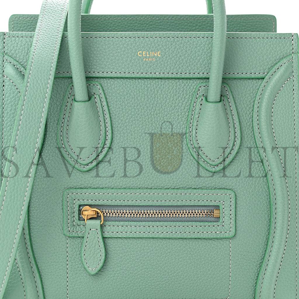 Ce1i*e DRUMMED CALFSKIN NANO LUGGAGE CELADON (21*20*10cm) Master Quality