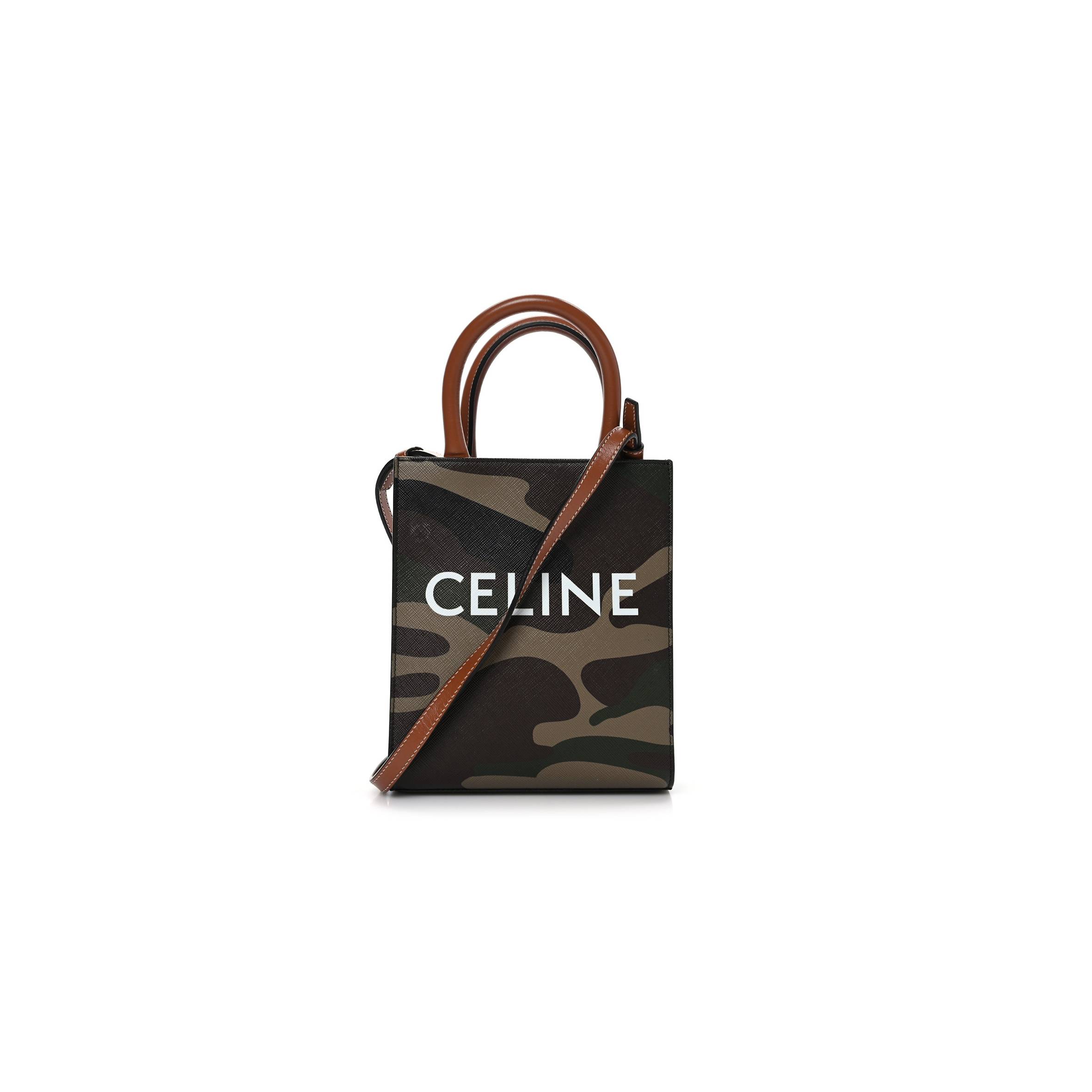 Ce1i*e CANVAS CALFSKIN MINI VERTICAL CABAS KHAKI (20*17*6cm) Master Quality