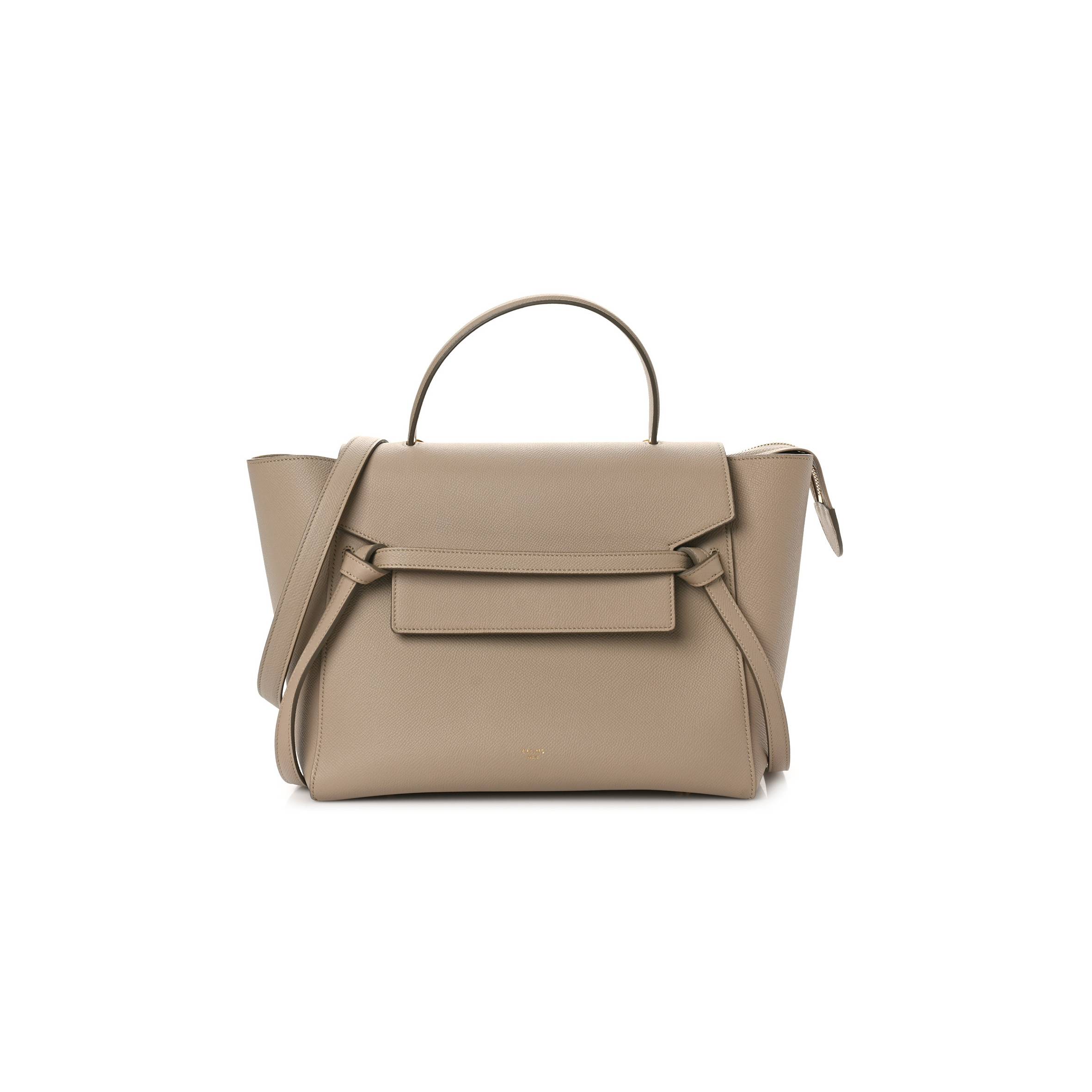 Ce1i*e GRAINED CALFSKIN MINI BELT BAG DUNE (30*22*17cm) Master Quality