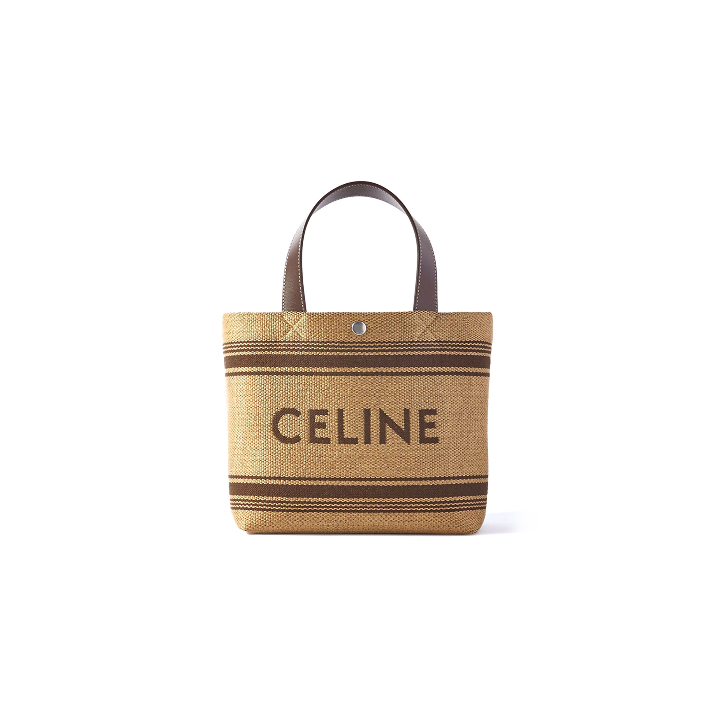 Ce1i*e CABAS MINI LEATHER-TRIMMED LOGO-EMBROIDERED RAFFIA TOTE BAG 116992BZJ.04LV (23*19*11cm) Master Quality