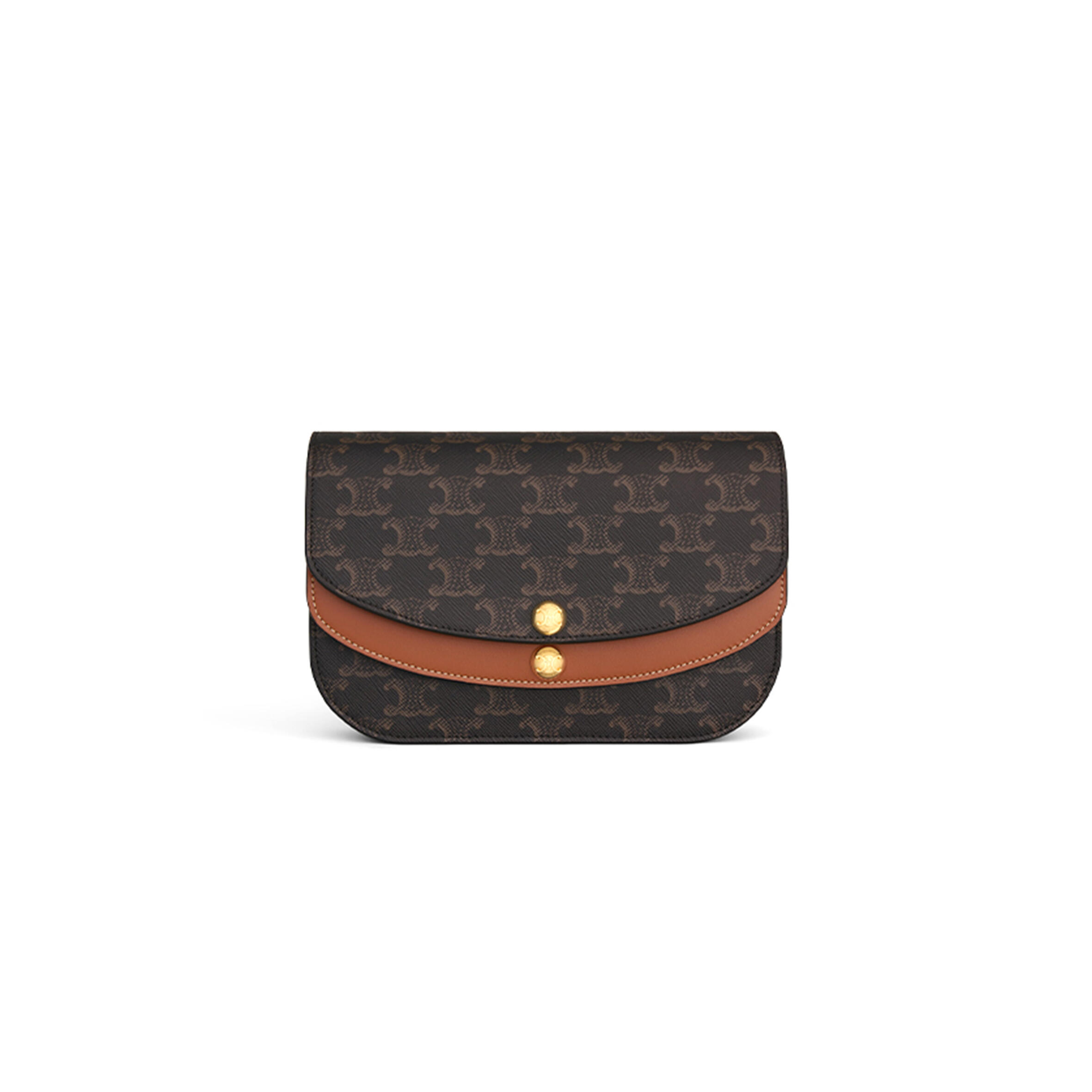 Ce1i*e DUO WALLET ON STRAP IN TRIOMPHE CANVAS AND CALFSKIN 10P672GVL.04LU (20*13*6cm) Master Quality