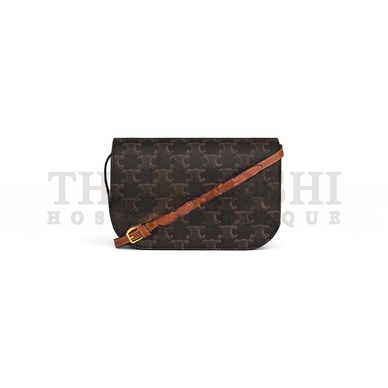 Ce1i*e DUO WALLET ON STRAP IN TRIOMPHE CANVAS AND CALFSKIN 10P672GVL.04LU (20*13*6cm) Master Quality