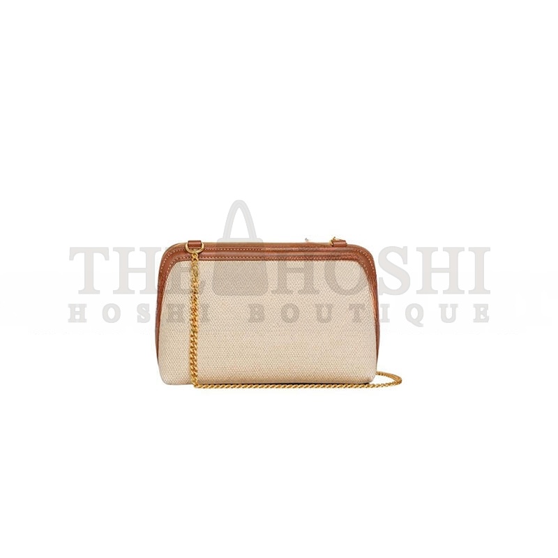 Ce1i*e CLUTCH ON CHAIN CUIR TRIOMPHE IN TEXTILE AND CALFSKIN 10E382DTL-02NT (16.5*11*8cm) Master Quality