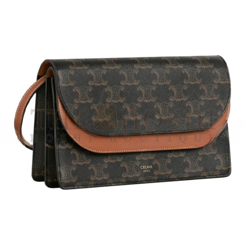 Ce1i*e CROSSBODY BAG IN TRIOMPHE CANVAS AND SMOOTH LAMBSKIN 10D852CG9.04LU (20*11.5cm) Master Quality