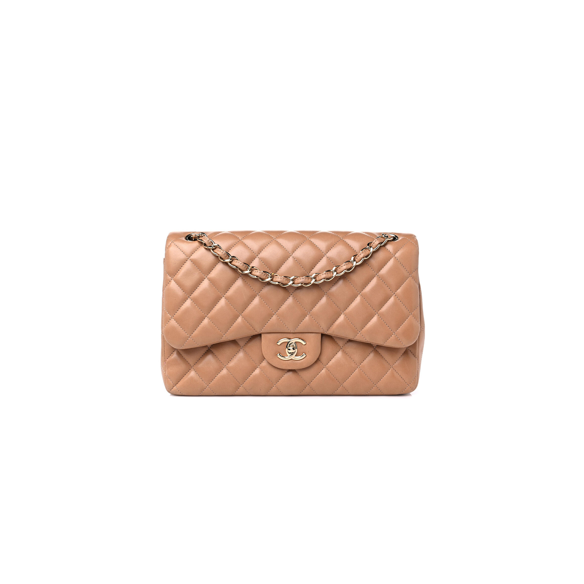 Ch**el LAMBSKIN QUILTED JUMBO DOUBLE FLAP 1206523 (30*20*9cm) Master Quality