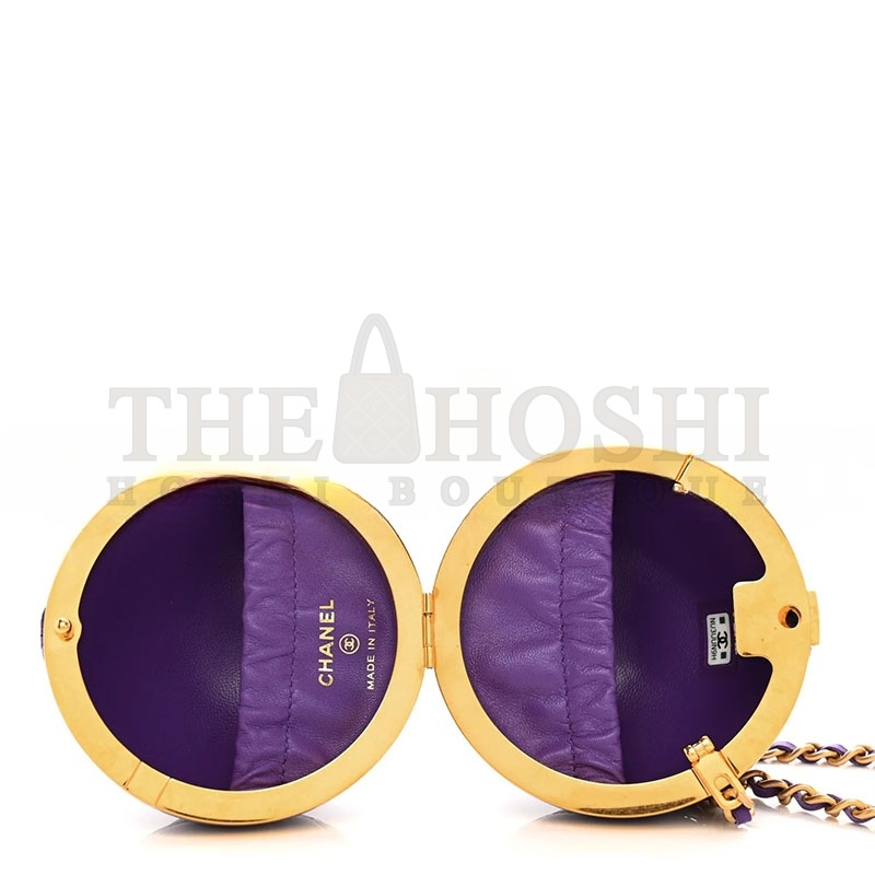 Ch**el 22 SPHERE MINAUDIERE QUILTED LAMBSKIN (9*9*9cm) Master Quality