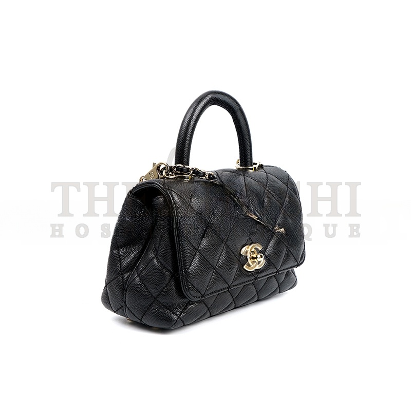 Ch**el MINI FLAP BAG WITH TOP HANDLE AS2215 B05061 94305 (19*13*9cm) Master Quality