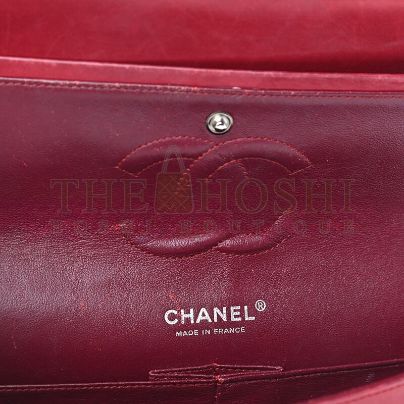 Ch**el PATENT CALFSKIN QUILTED MEDIUM DOUBLE FLAP 903130 (25*15*6cm) Master Quality