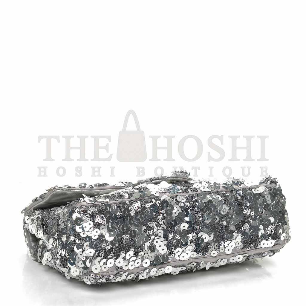 Ch**el SEQUIN CLASSIC SMALL FLAP SILVER (21*14*8cm) Master Quality