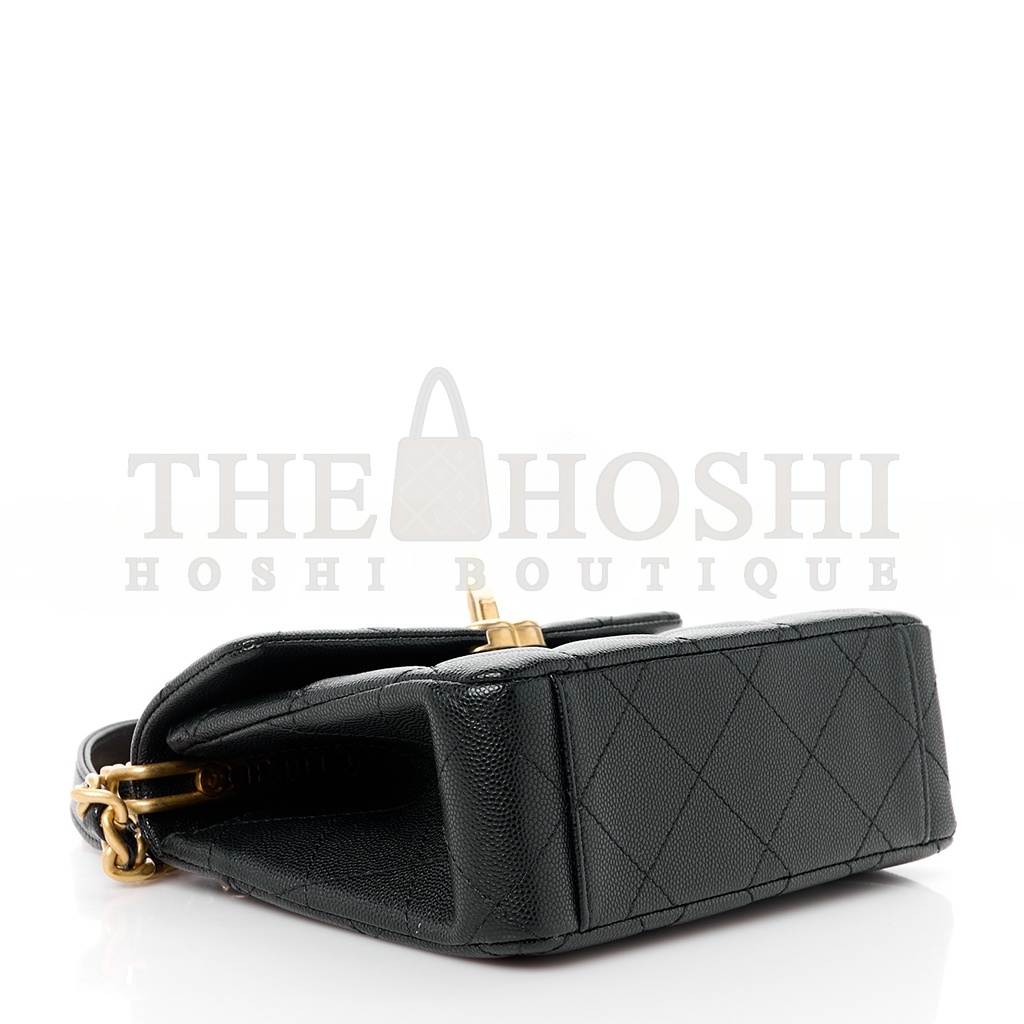 Ch**el CAVIAR QUILTED 31 RUE CAMBON MINI TOP HANDLE FLAP (19*15*7cm) Master Quality