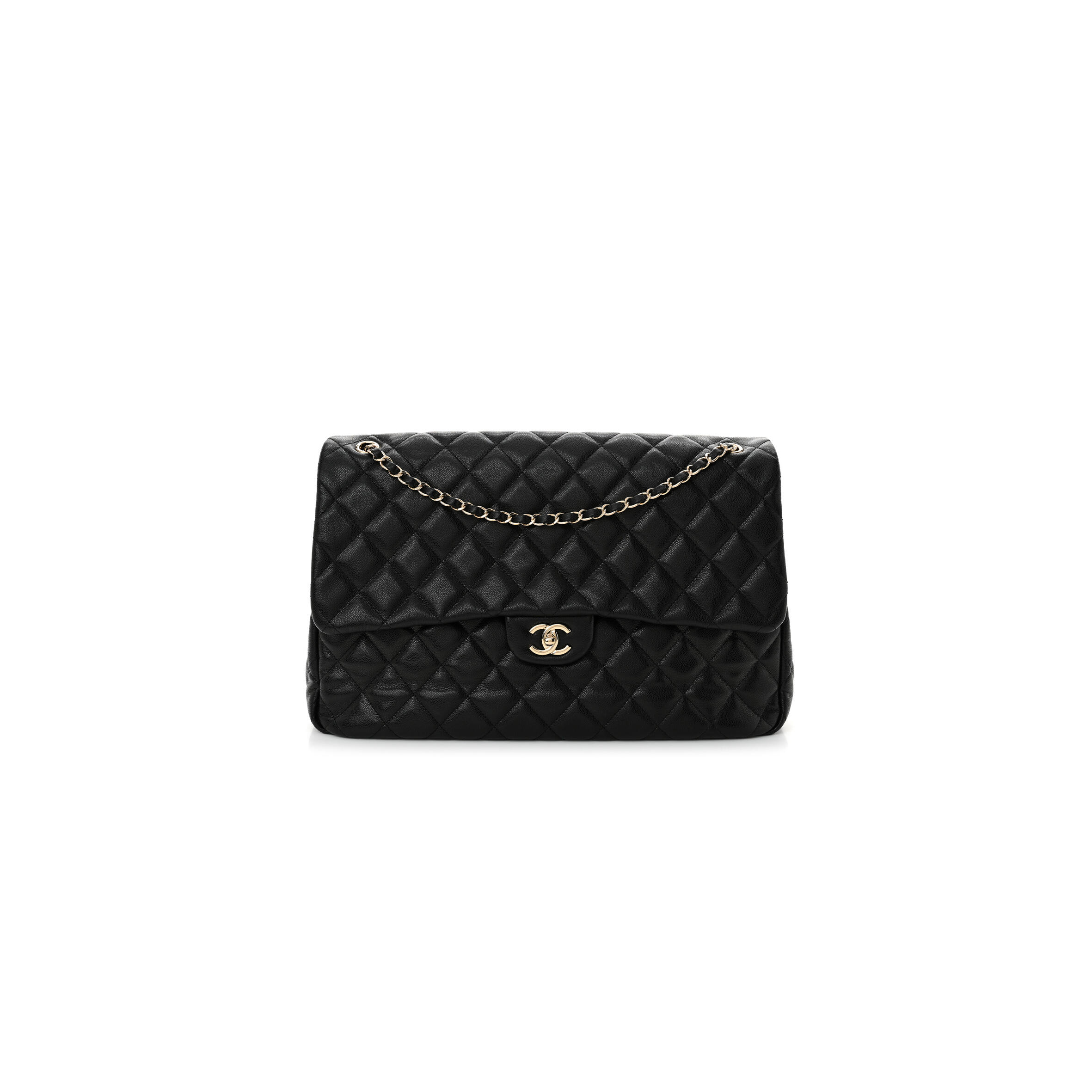 Ch**el CAVIAR QUILTED XXL TRAVEL FLAP BAG BLACK AS4661 (41*27*11cm) Master Quality