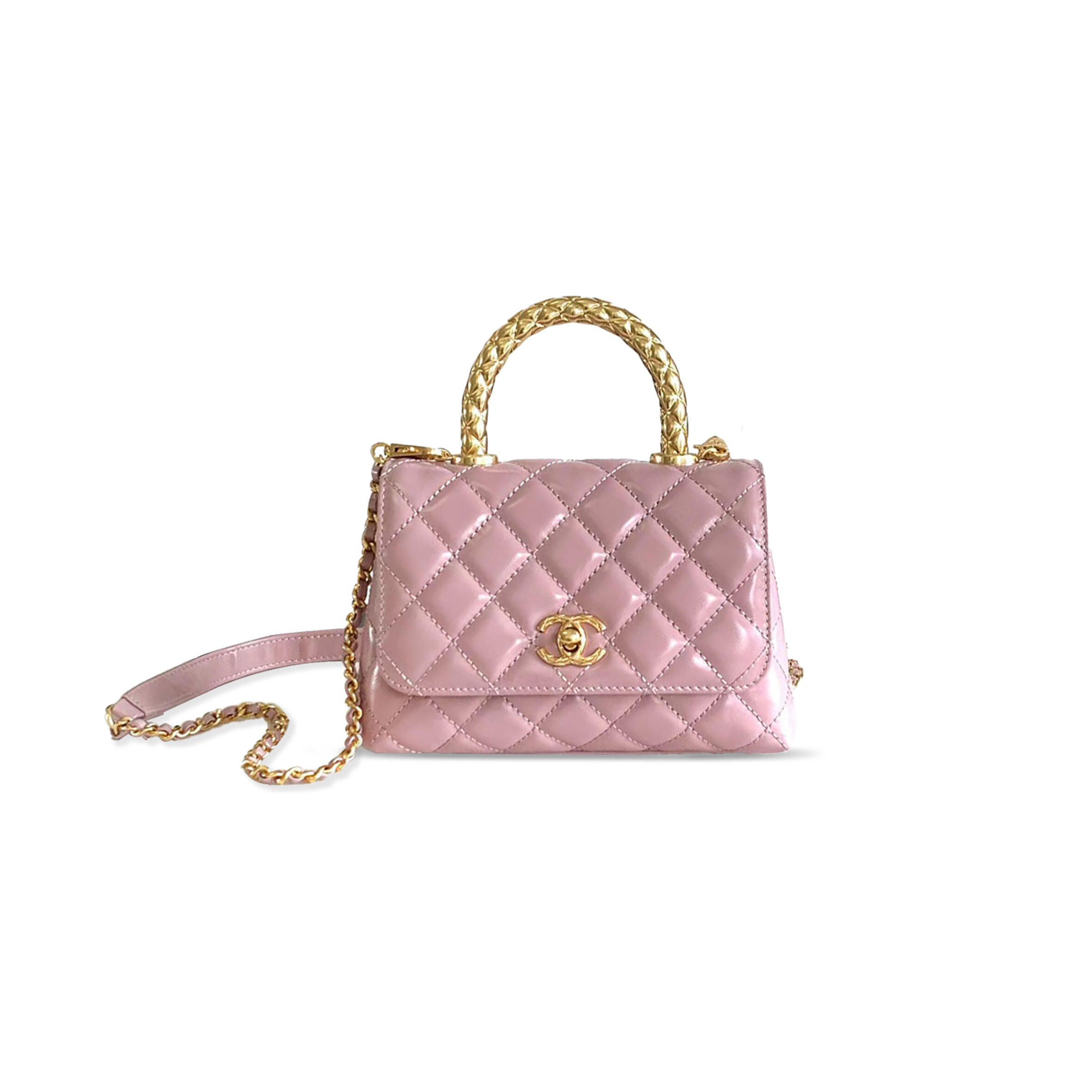 Ch**el MINI FLAP BAG WITH TOP HANDLE AS2215 (20*13*9cm) Master Quality