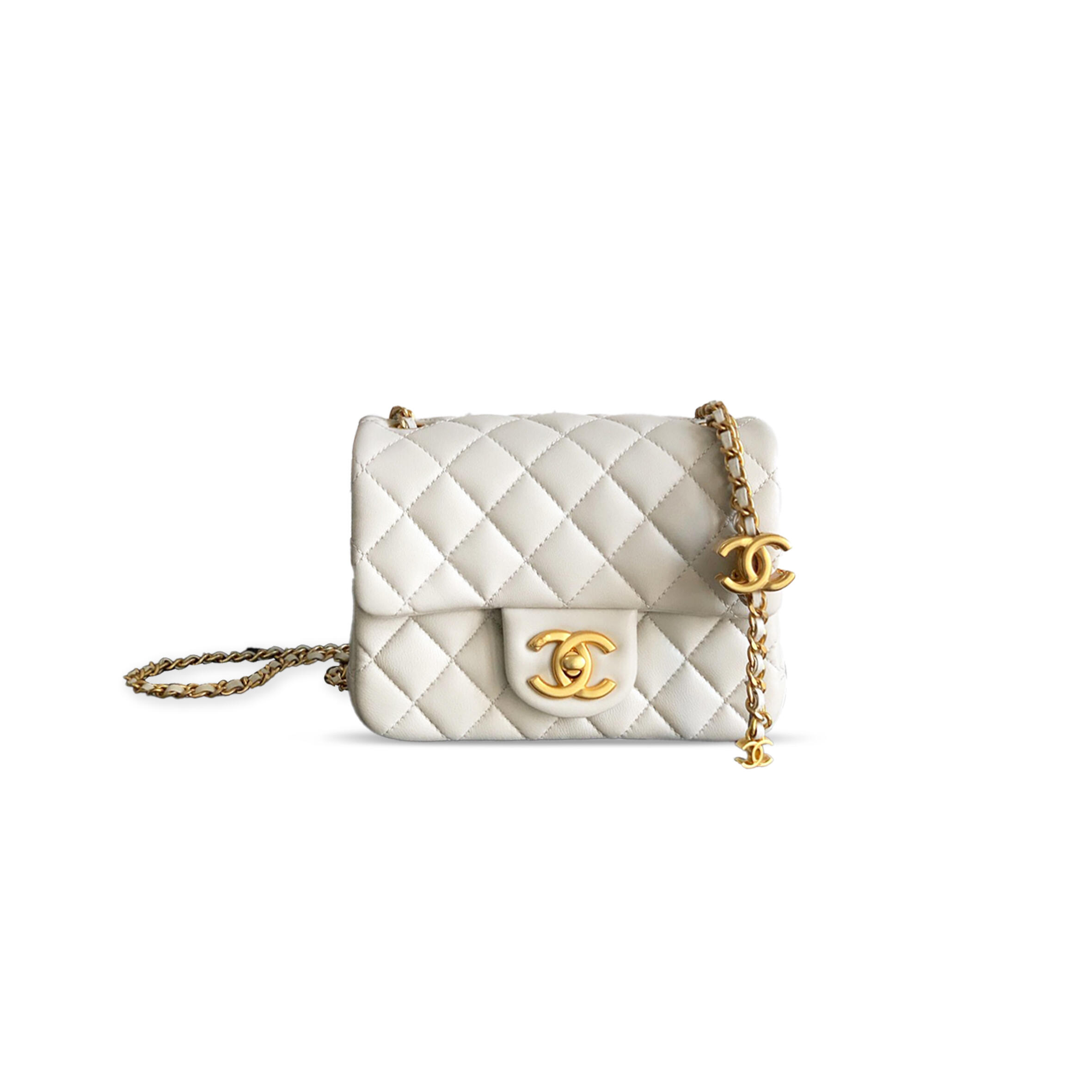 Ch**el FLAP BAG SHINY LANBSKIN 255319 (18*13.5*7cm) Master Quality