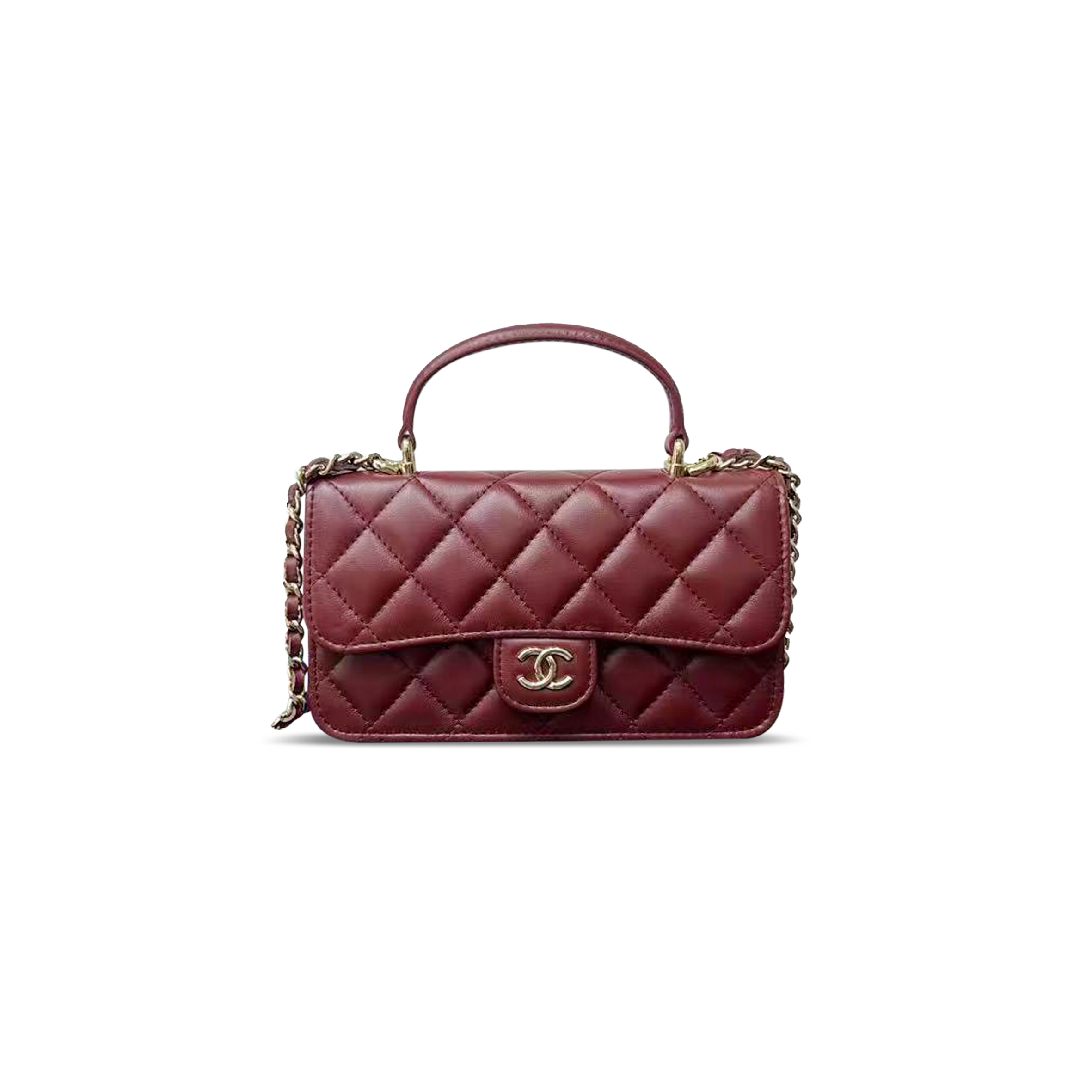 Ch**el 23P MINI TOP HANDLE WOC LAMBSKIN 600597 (17*10*3cm) Master Quality