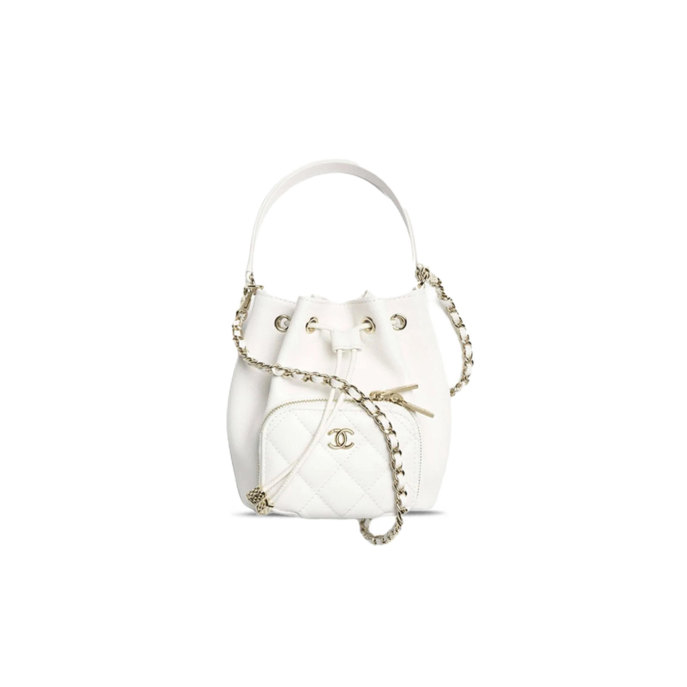 Ch**el 25B BUCKET BAG IN GRAINED EMBOSSED SHINY CALFSKIN AP4775 (12.5*10*7.5cm) Master Quality