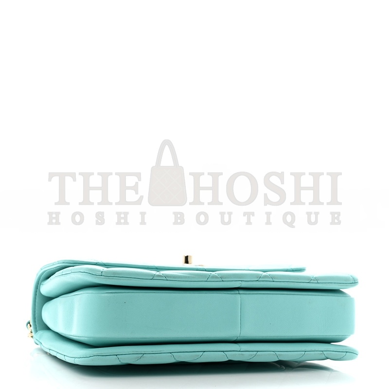 Ch**el LAMBSKIN QUILTED SMALL TRENDY CC DUAL HANDLE FLAP BAG BLUE  (25*17*9cm) Master Quality