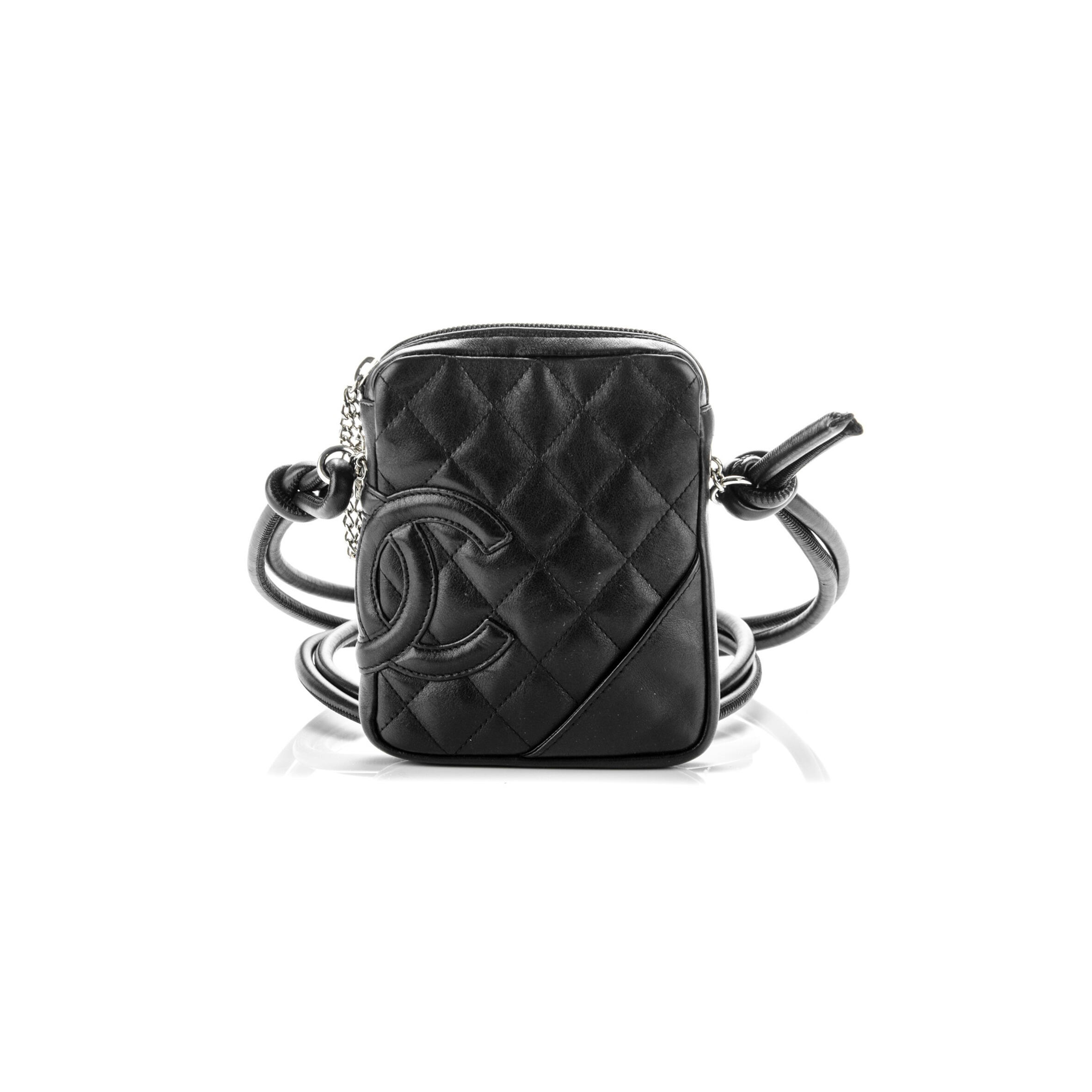 Ch**el CALFSKIN QUILTED SMALL CAMBON MESSENGER BLACK 176151 (15*13*3.5cm) Master Quality