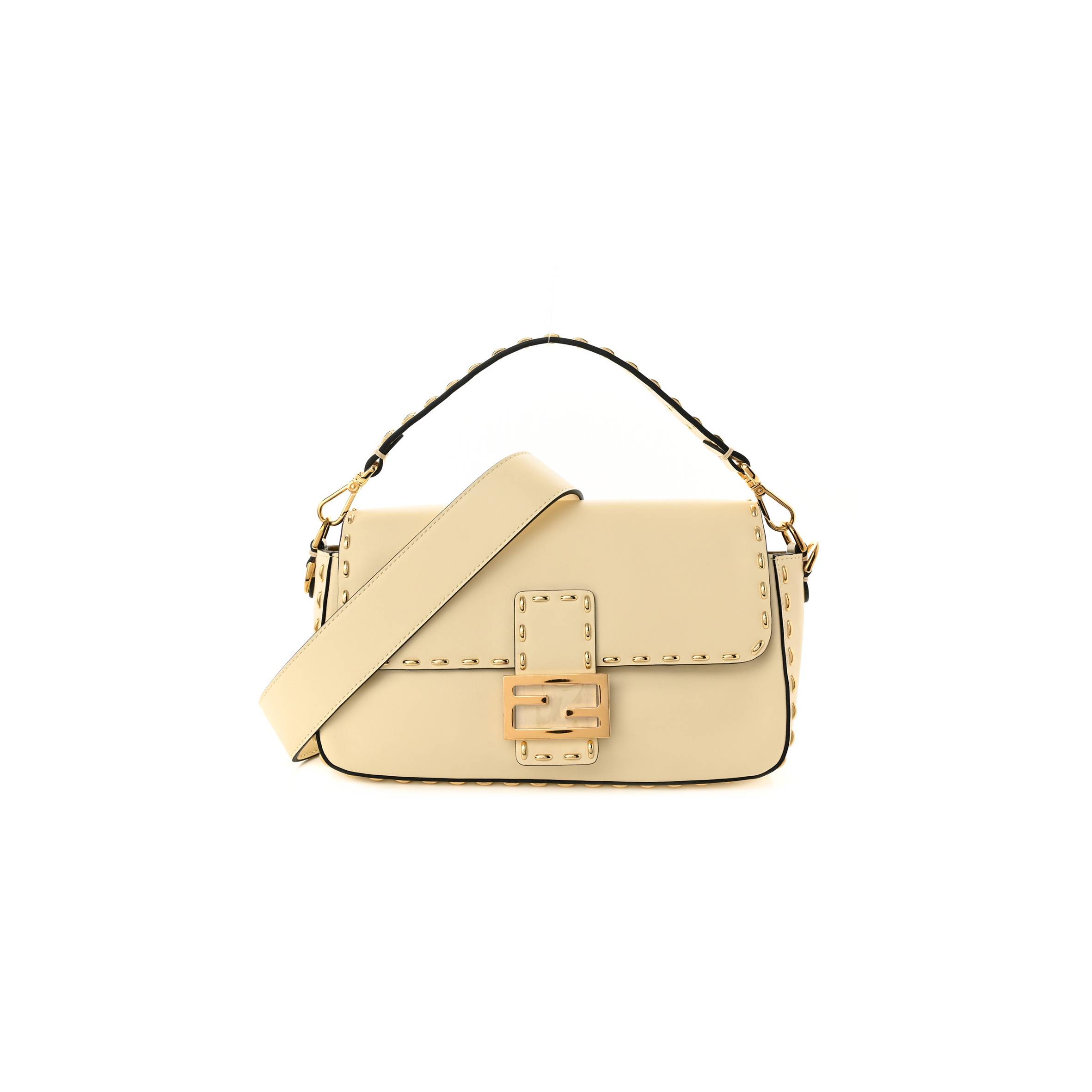 F**di VITELLO KING METAL STITCH BAGUETTE PERGAMENA (27*15*6cm) Master Quality