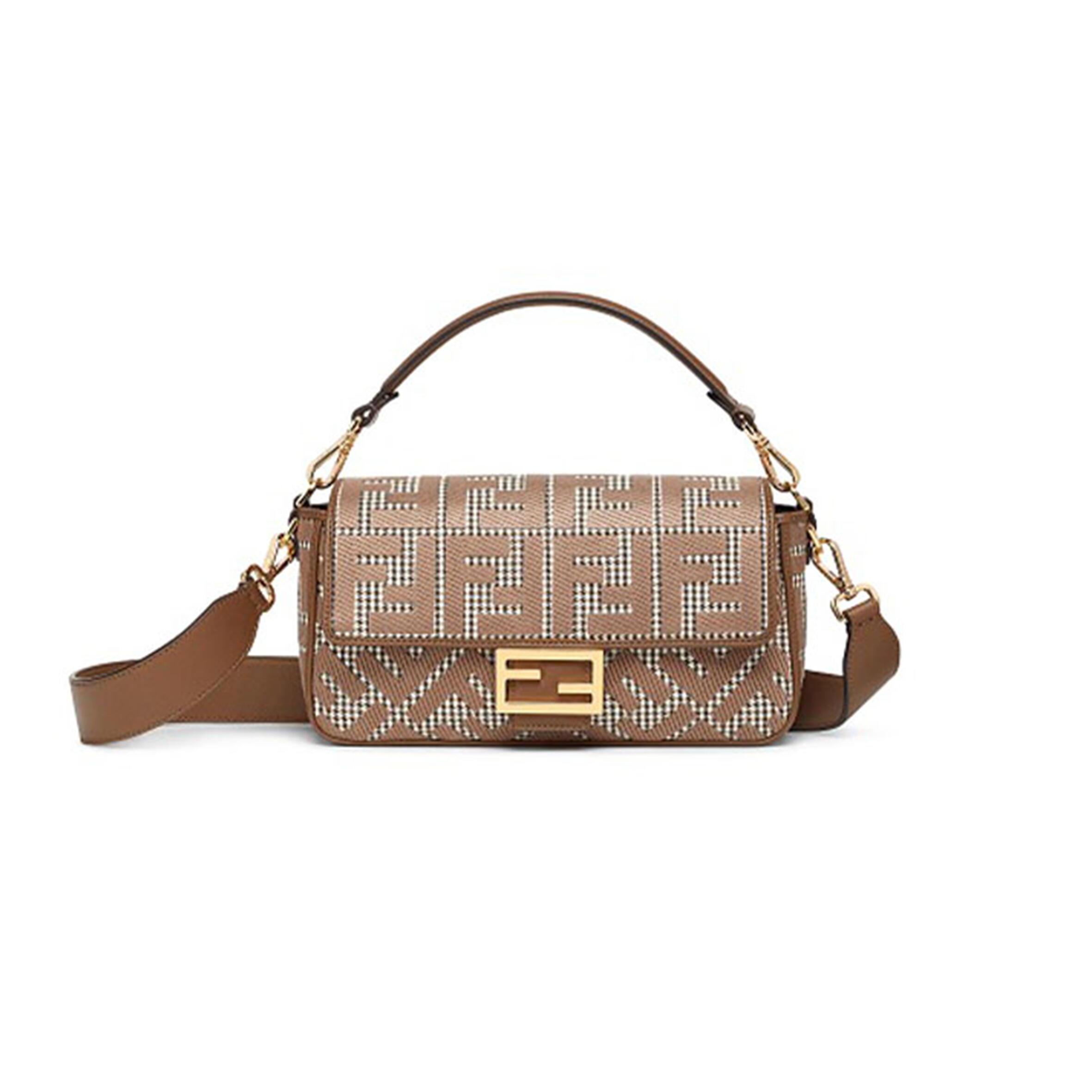 F**di FF EMBROIDERED BAGUETTE BEIGE MORO (27*15*6cm) Master Quality