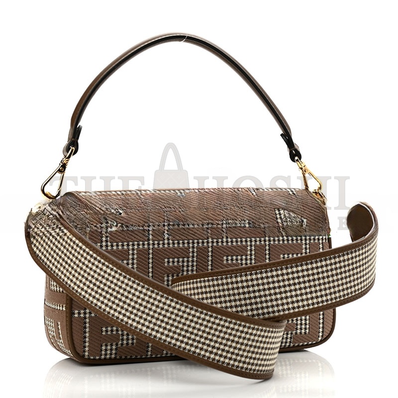 F**di FF EMBROIDERED BAGUETTE BEIGE MORO (27*15*6cm) Master Quality