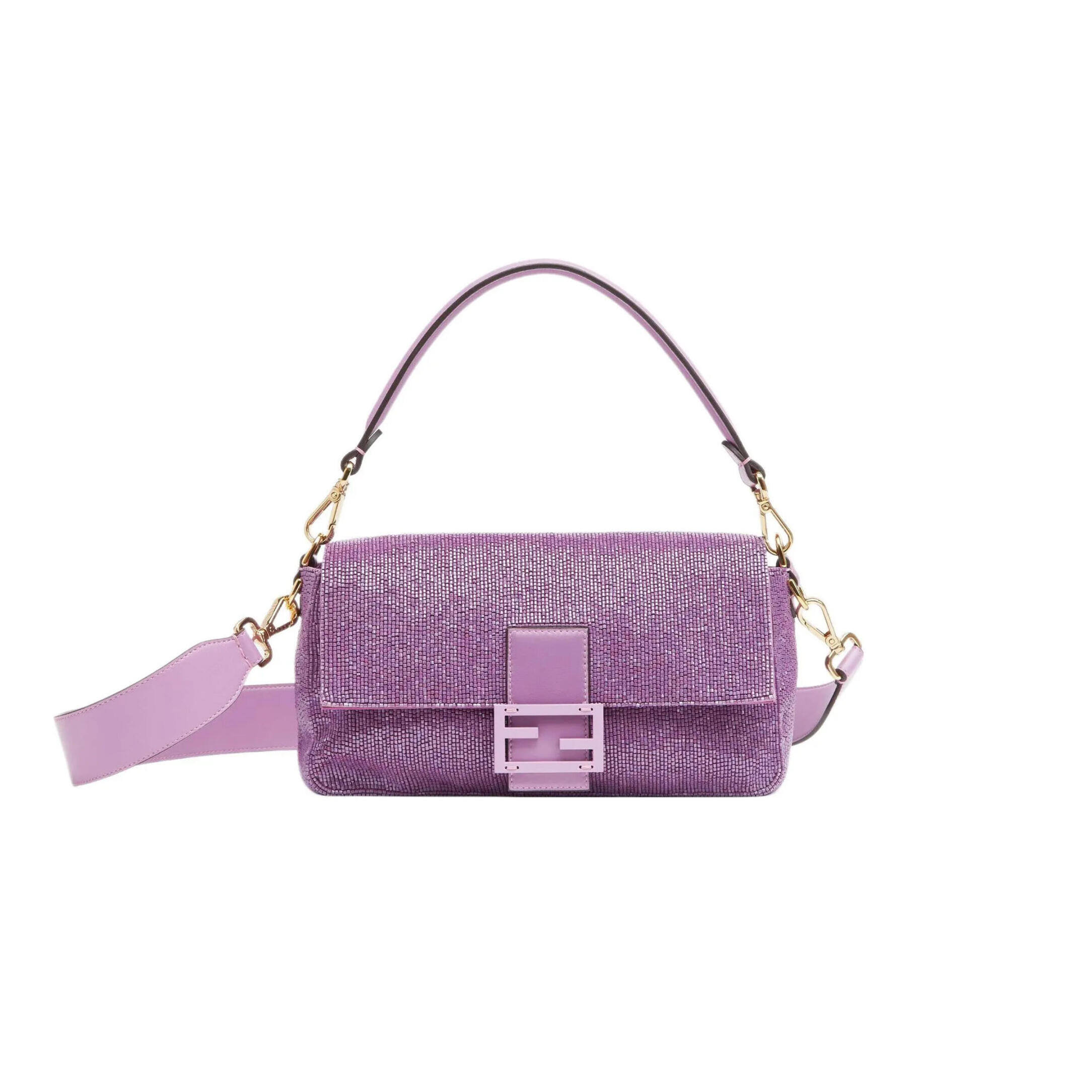 F**di BEADED BAGUETTE PURPLE SHOULDER BAG 8BR600AM2LF1JCO (27*15*6m) Master Quality