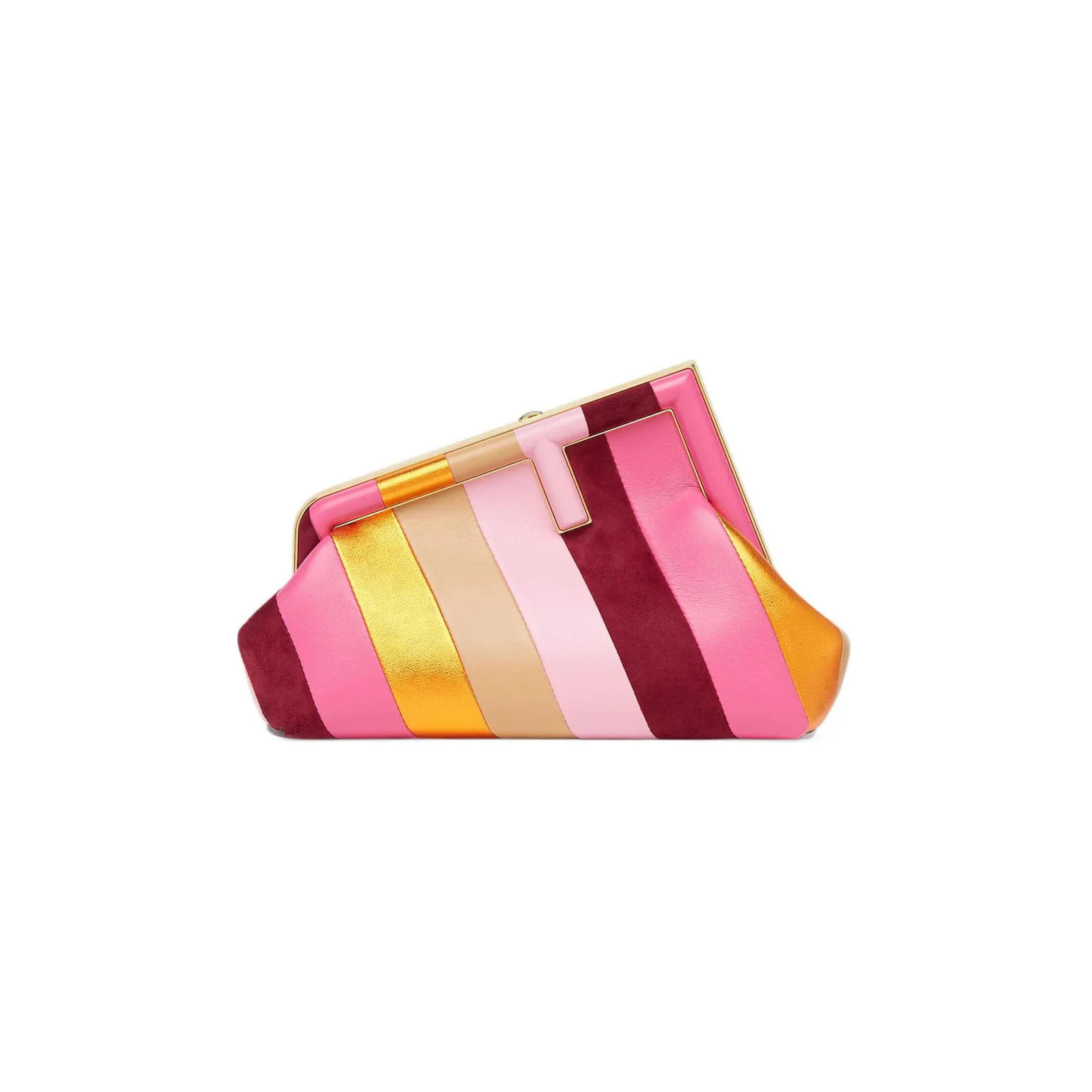 F**di FIRST LEATHER CLUTCH BAG IN PINK 8BP129AJS8F0MWU (26*18*9.5cm) Master Quality