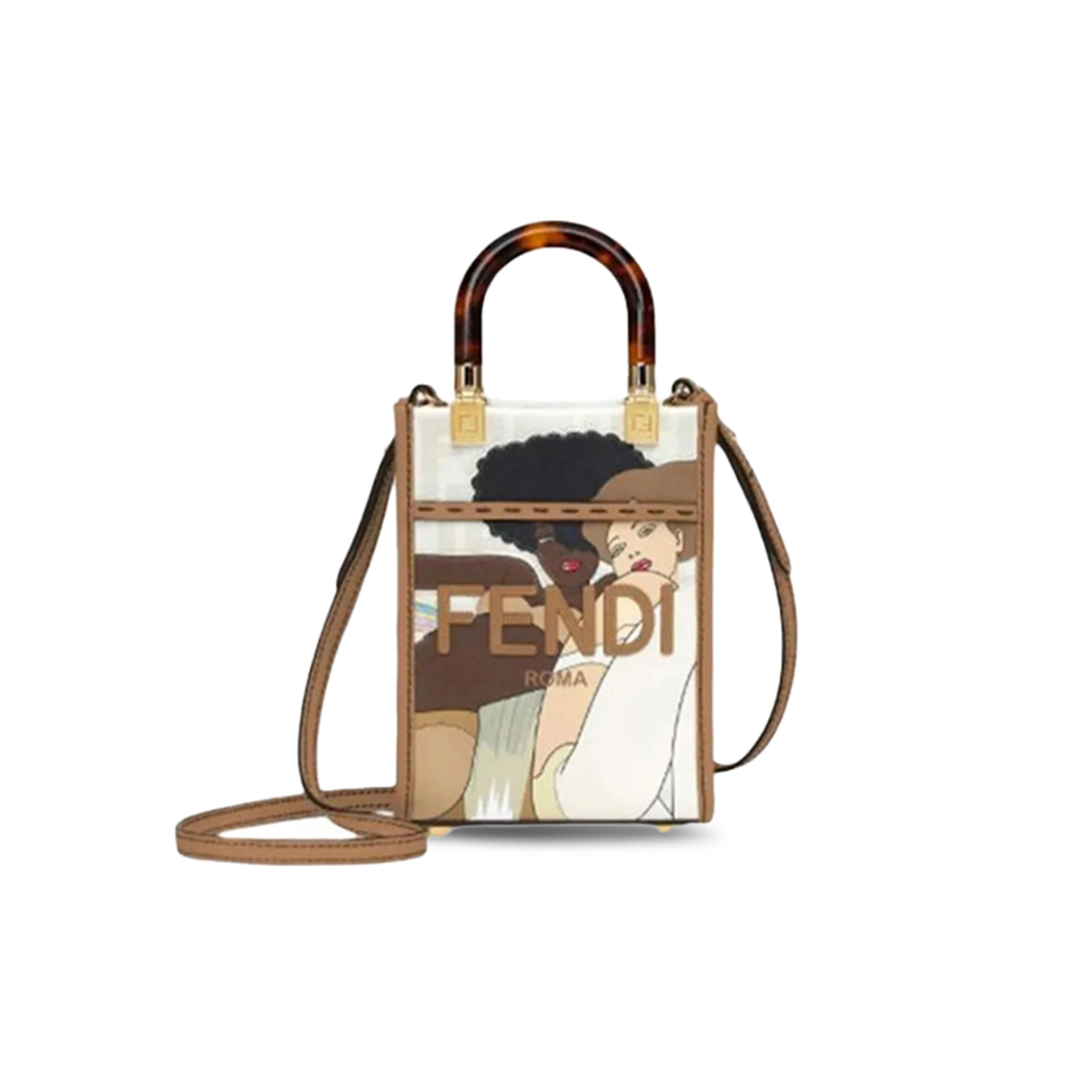 F**di GLAZED FABRIC PLEXIGLASS FF LOGO BIKINI GIRLS MINI 8BS051AJH8F1HDU (18*13*6.5cm) Master Quality