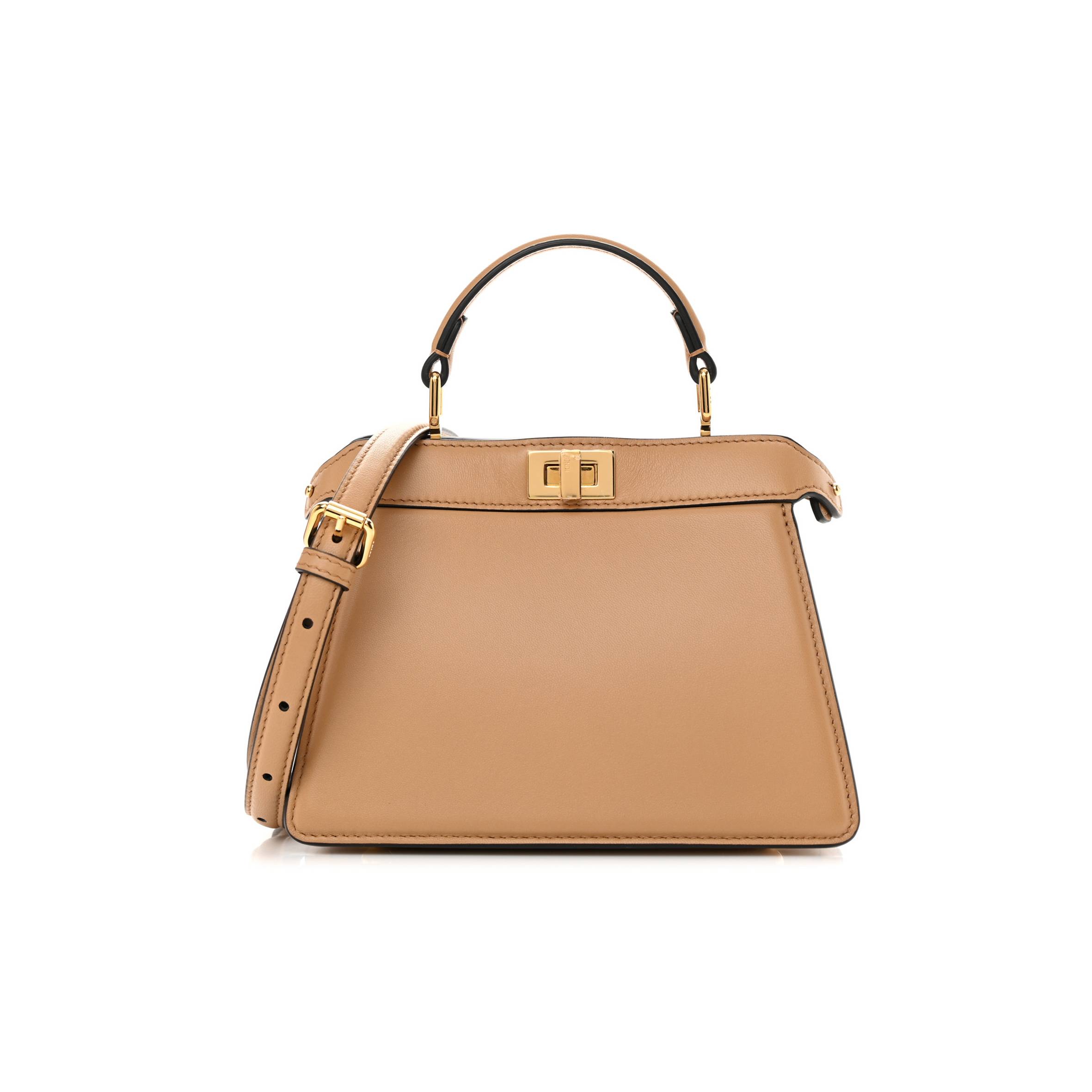 F**di SHINY NAPPA PETITE PEEKABOO I SEE U SATCHEL MIELE SCURO (20*15*11cm) Master Quality