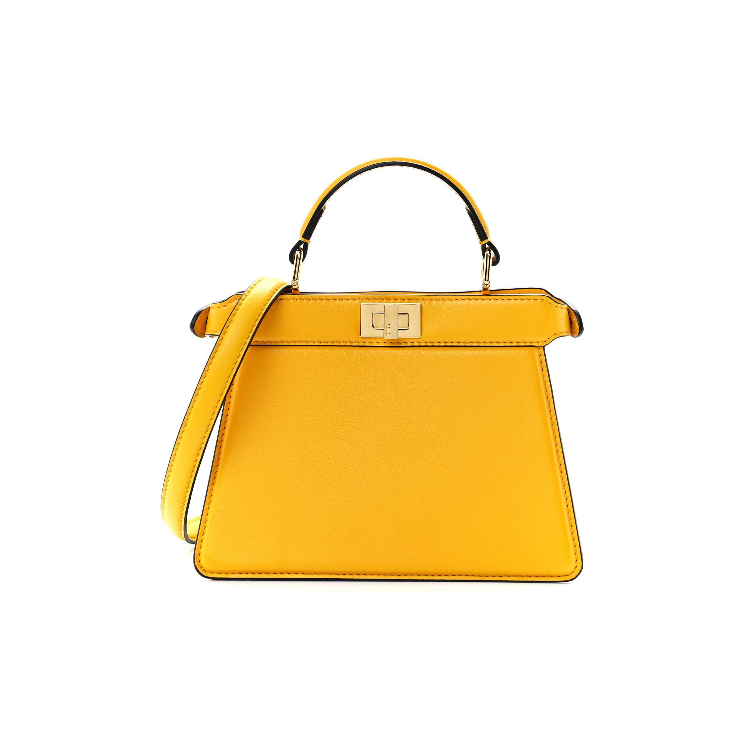 F**di SHINY NAPPA PETITE PEEKABOO I SEE U SATCHEL MIMOSA (20*15*9cm) Master Quality