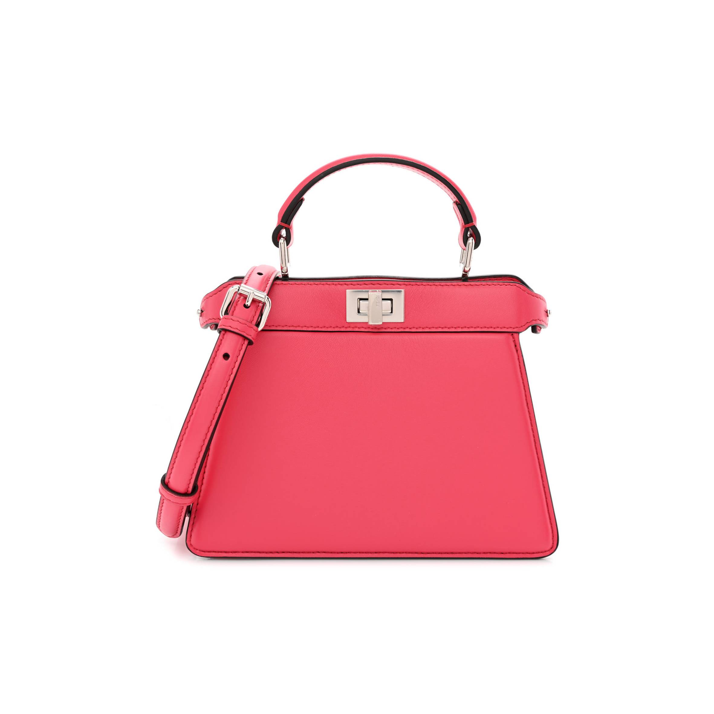 F**di SHINY NAPPA PETITE PEEKABOO I SEE U SATCHEL LAMPONE (20*15*10cm) Master Quality