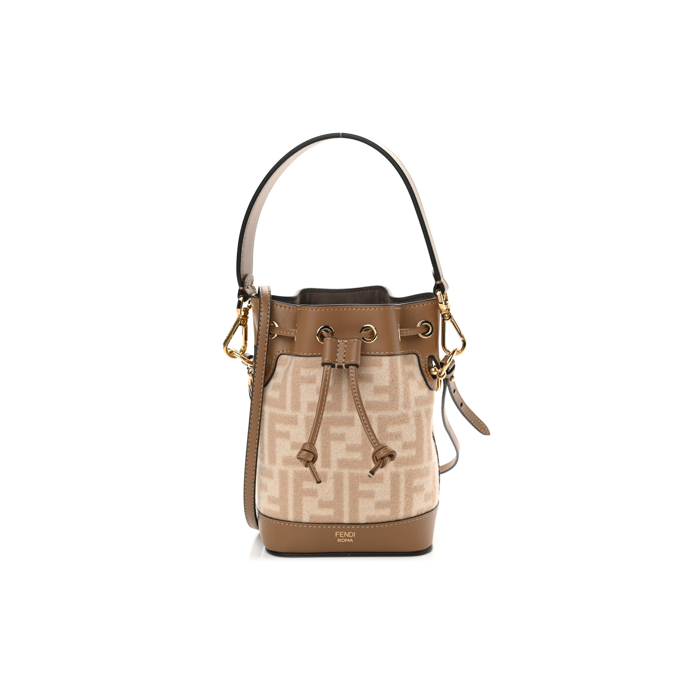 F**di WOOL VITELLO KING FF 1974 MINI MON TRESOR BUCKET BAG 8BS010AHJFF1F24 (17*12*10cm) Master Quality