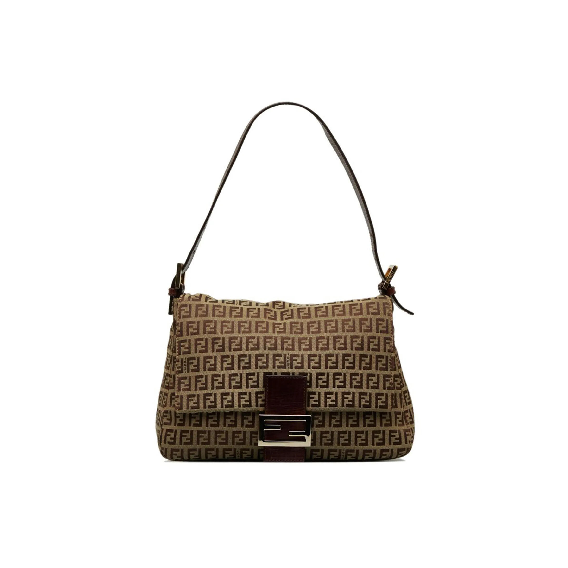 F**di ZUCHINNO CANVAS AND LEATHER FF ZIP SHOULDER 890TYHTTNIOI66CE (33*19*8cm) Master Quality