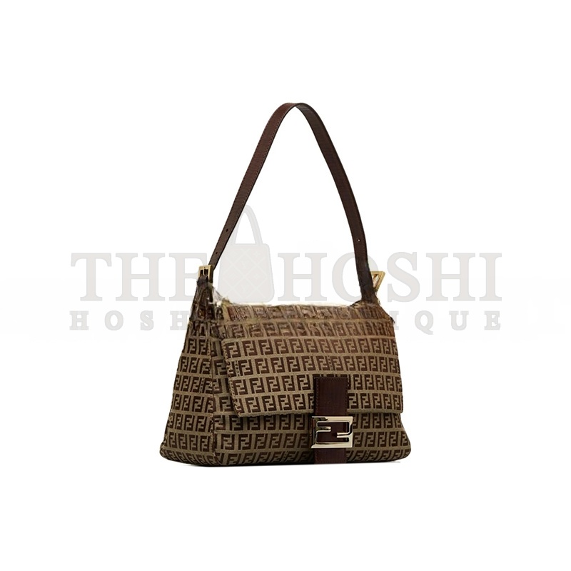 F**di ZUCHINNO CANVAS AND LEATHER FF ZIP SHOULDER 890TYHTTNIOI66CE (33*19*8cm) Master Quality