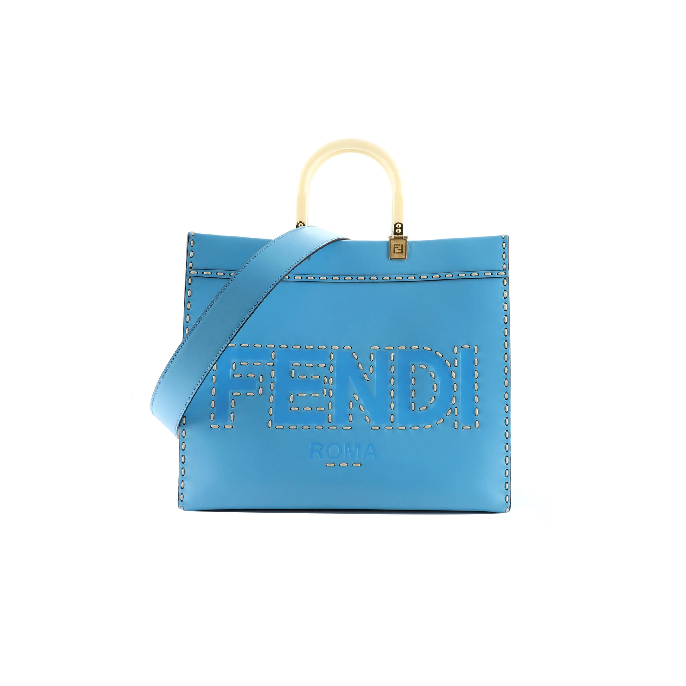 F**di SUNSHINE SHOPPER TOTE LEATHER MEDIUM 8BH386AFL5 (36*30*15cm) Master Quality