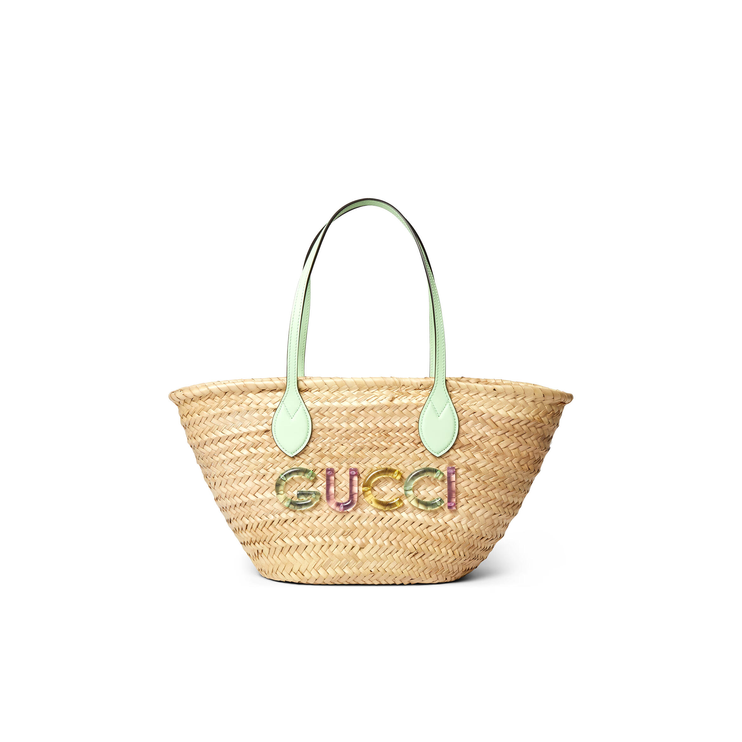 Gvc*1 SMALL STRAW TOTE WITH Gvc*1 LOGO 779524 (26*22.5*18cm) Master Quality